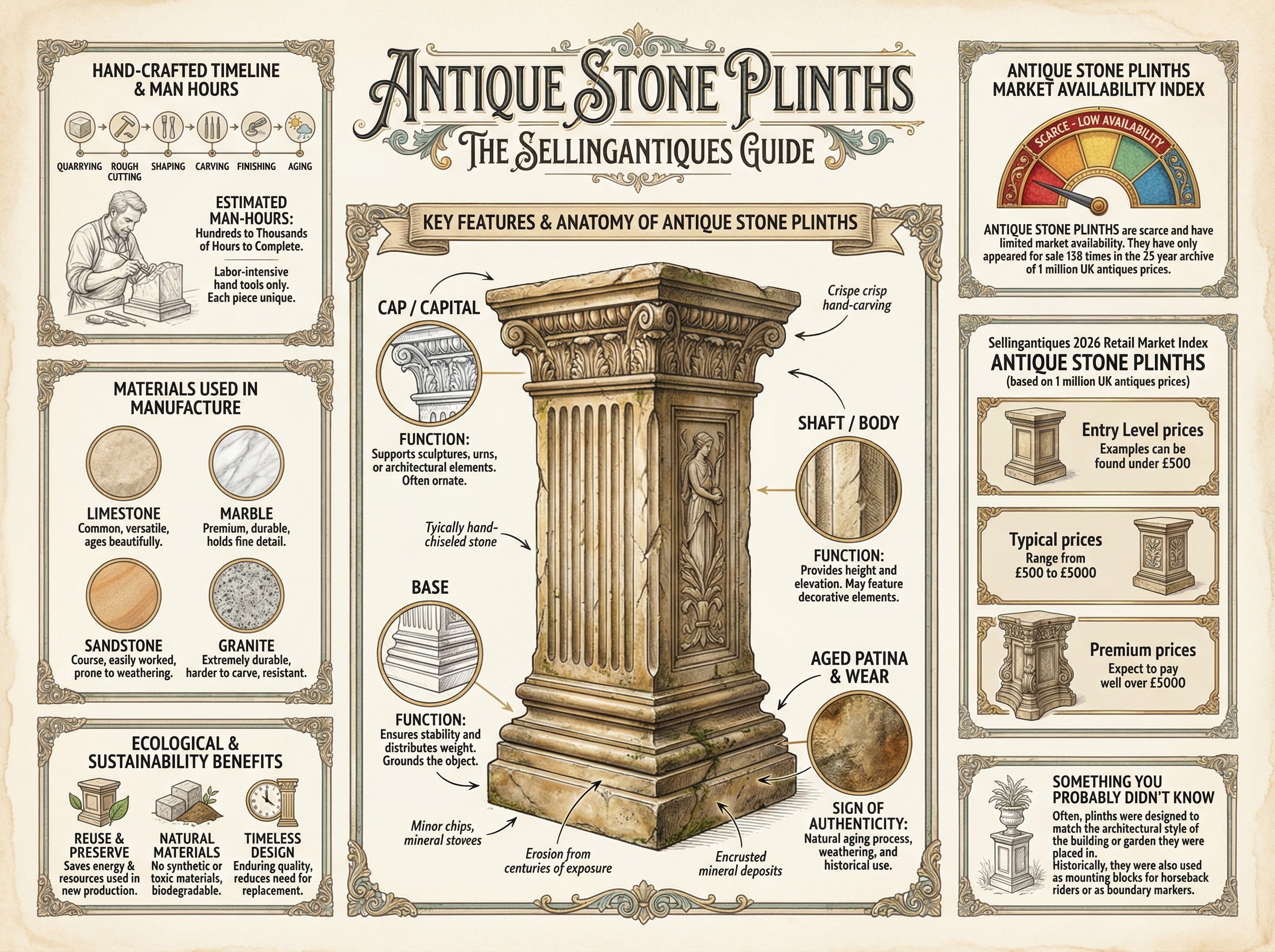 Antique Stone Plinths Guide Infographic