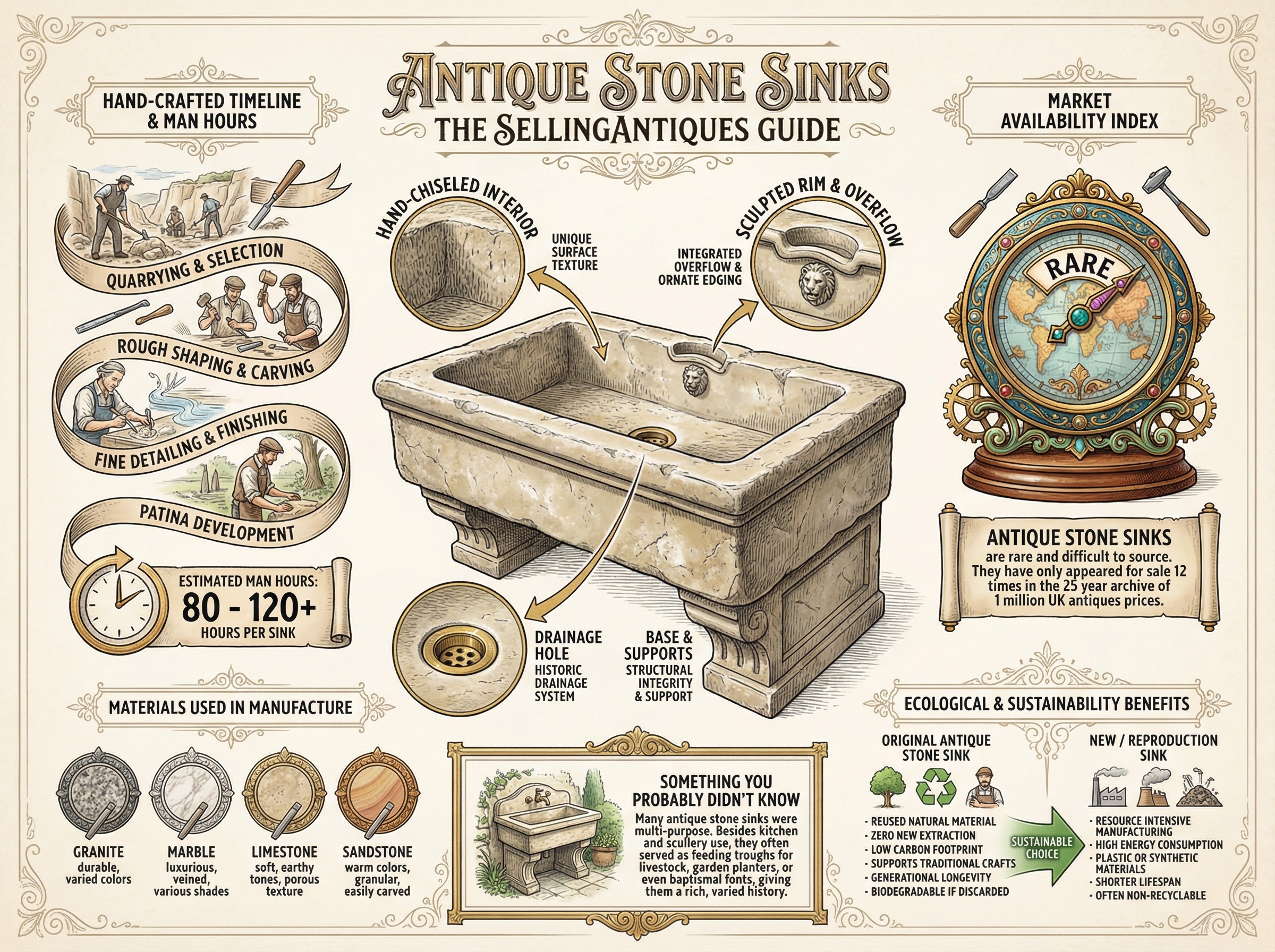 Antique Stone Sinks Guide Infographic