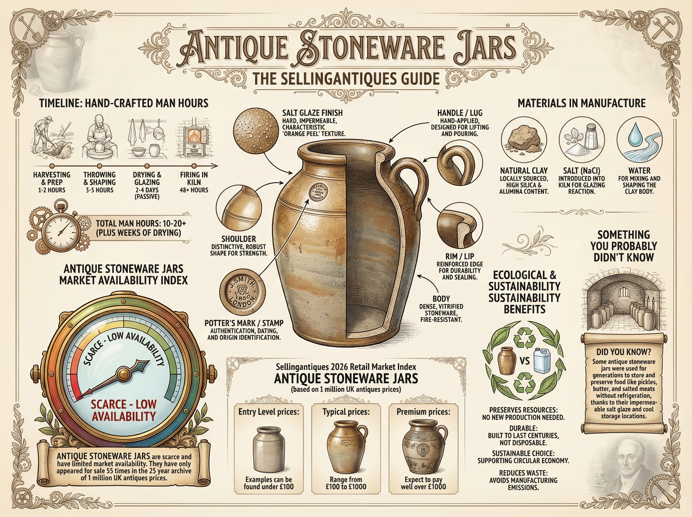 Antique Stoneware Jars Guide Infographic