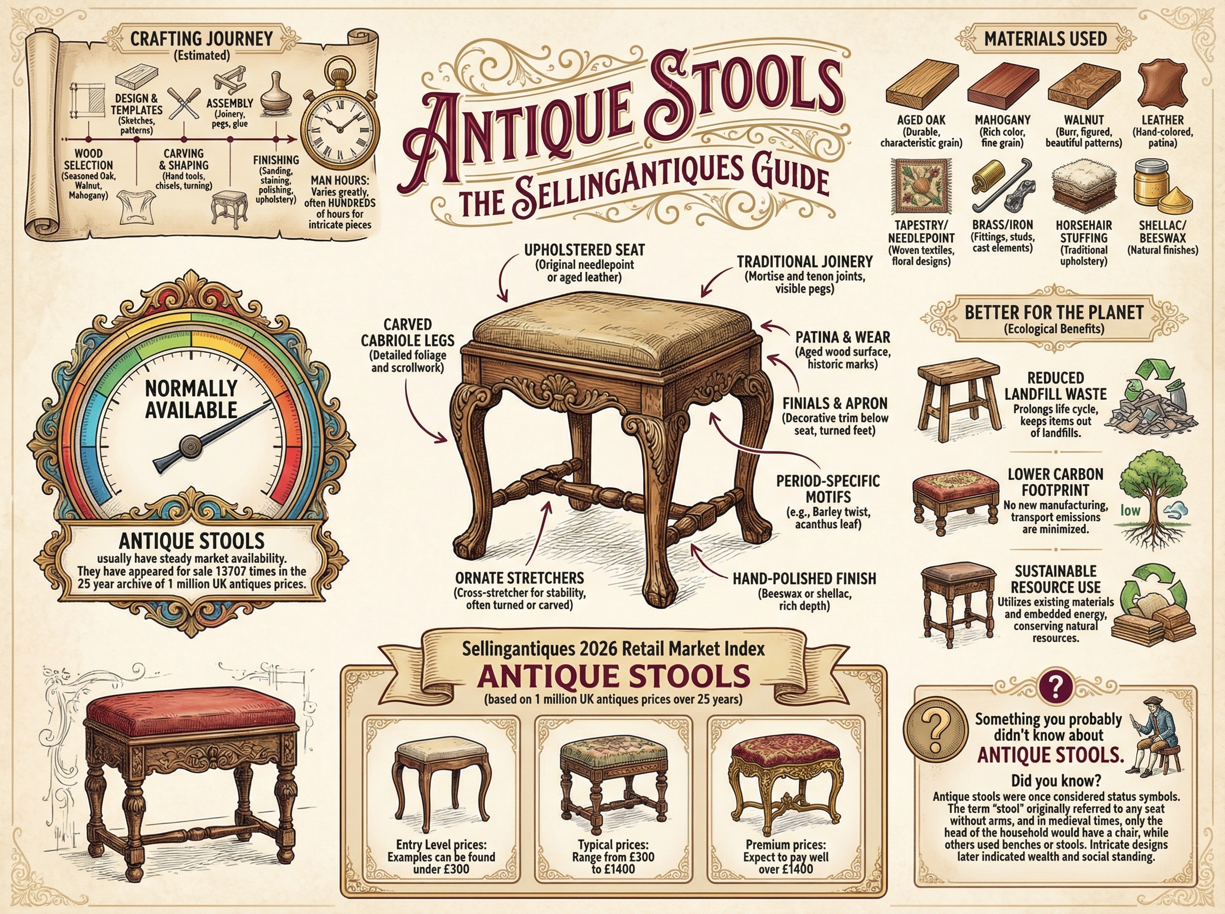 Antique Stools Guide Infographic