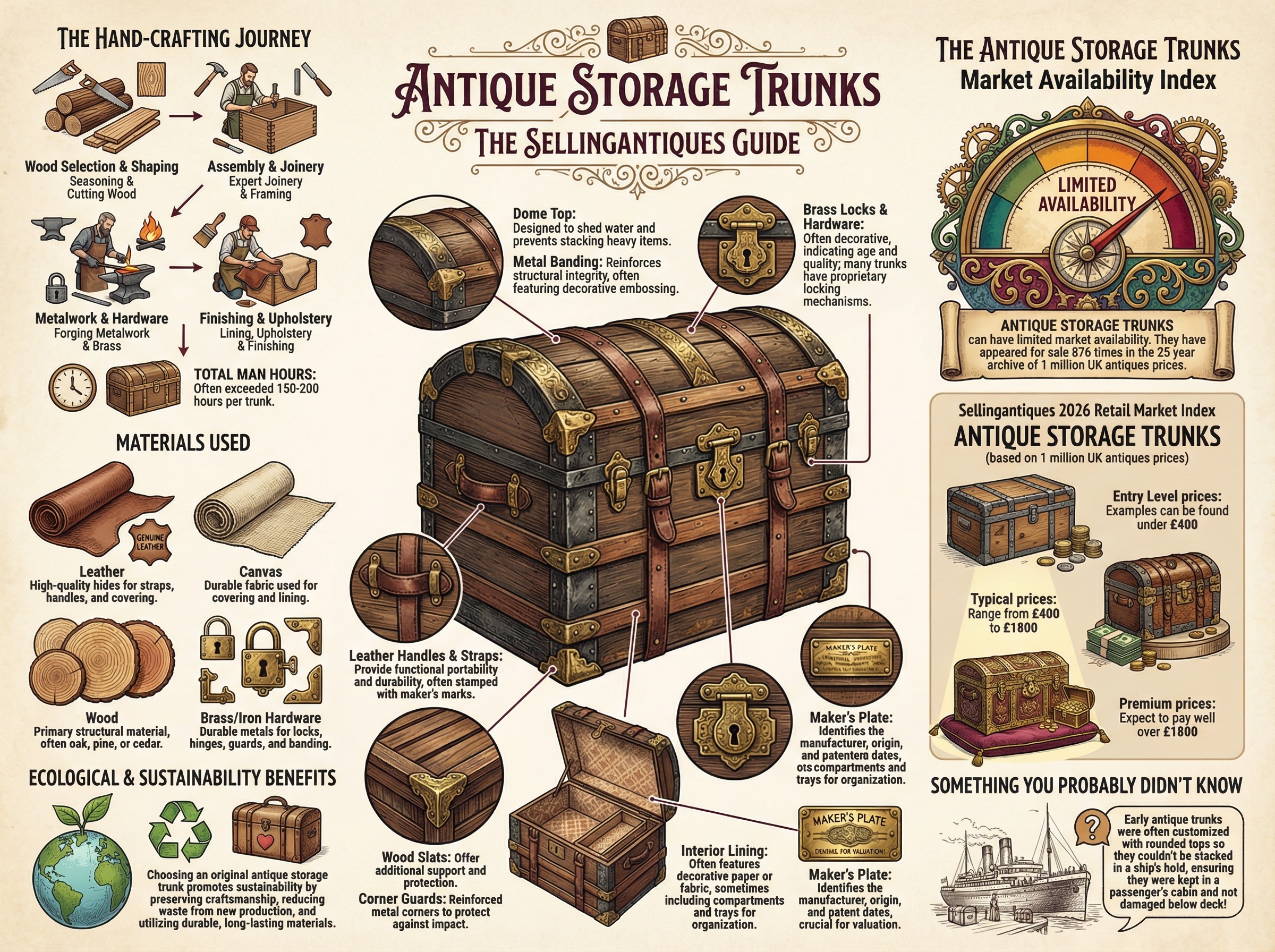 Antique Storage Trunks Guide Infographic