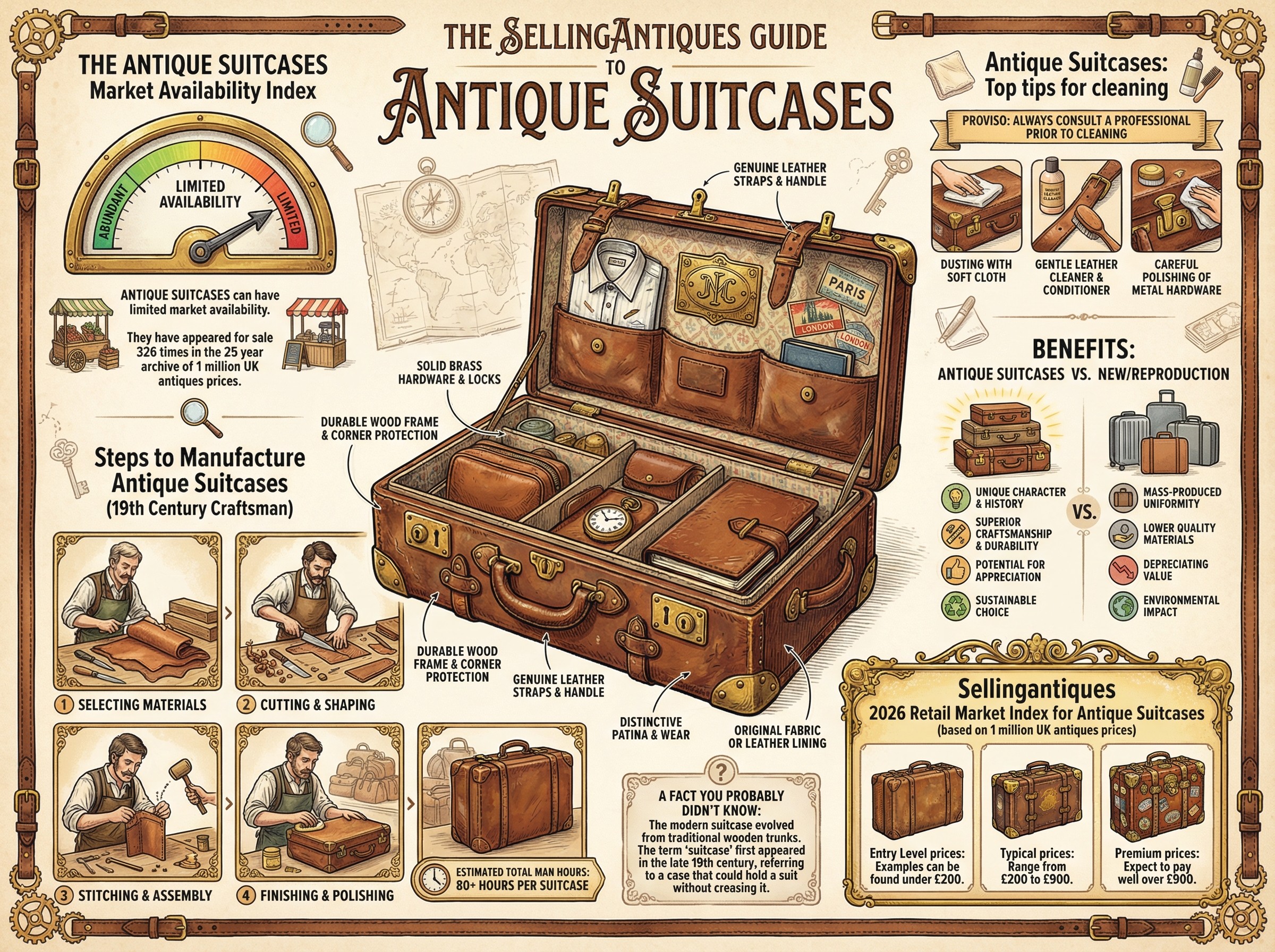 Antique Suitcases Guide Infographic