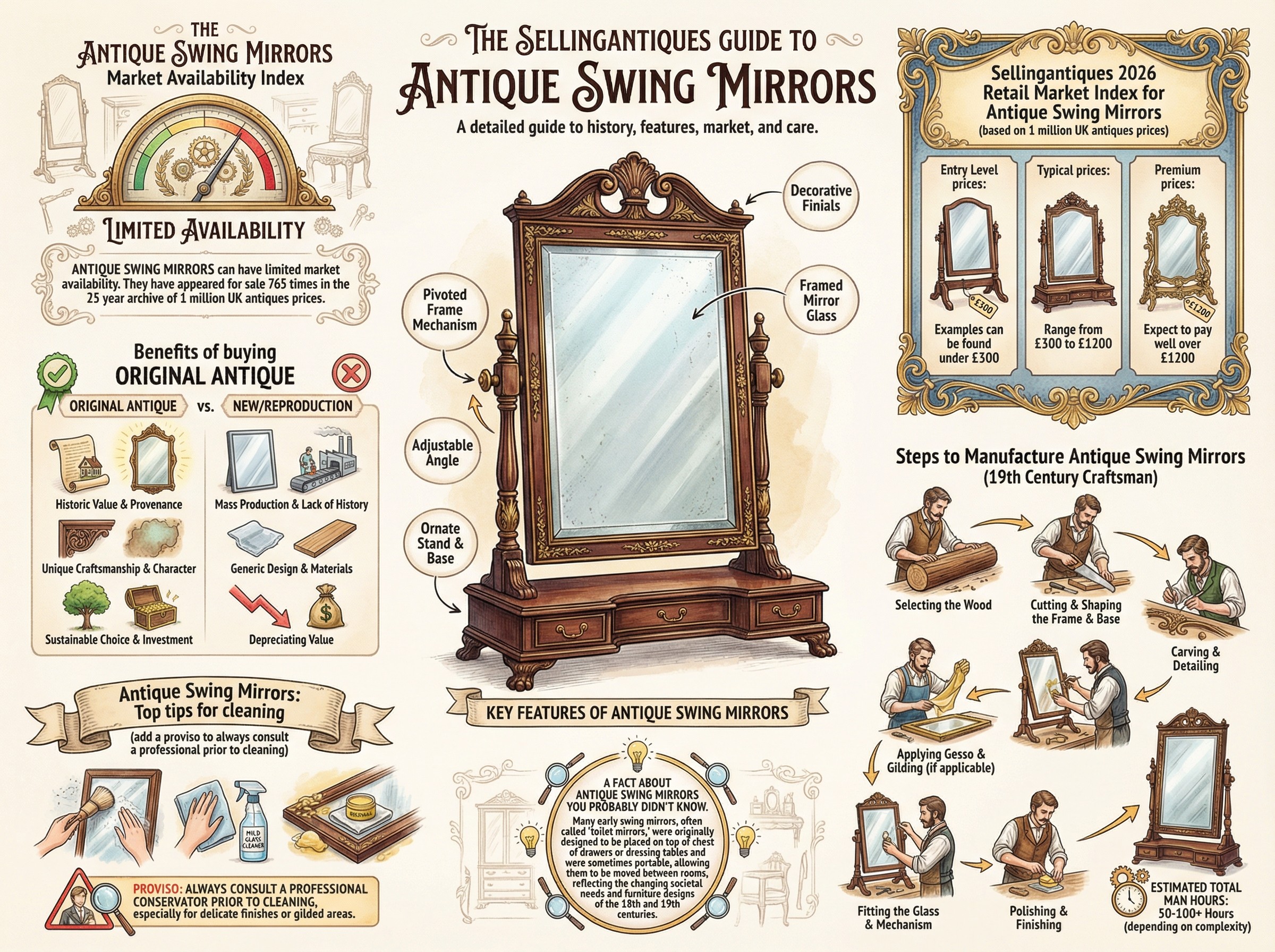 Antique Swing Mirrors Guide Infographic
