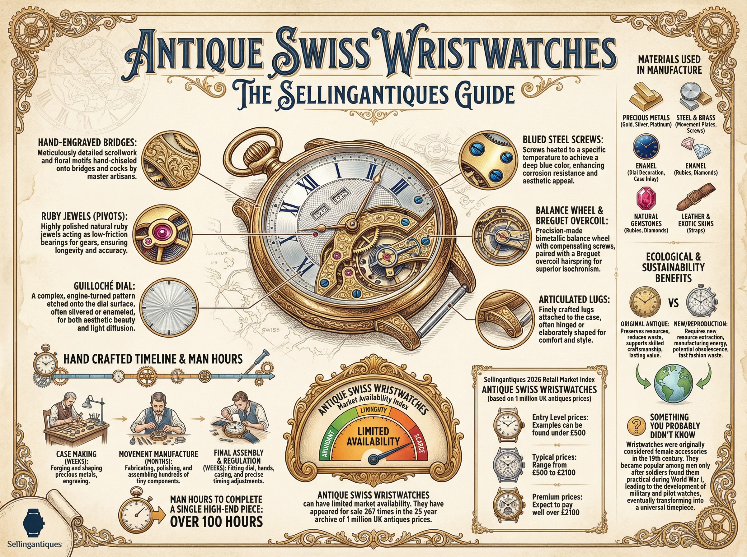 Antique Swiss Wristwatches Guide Infographic