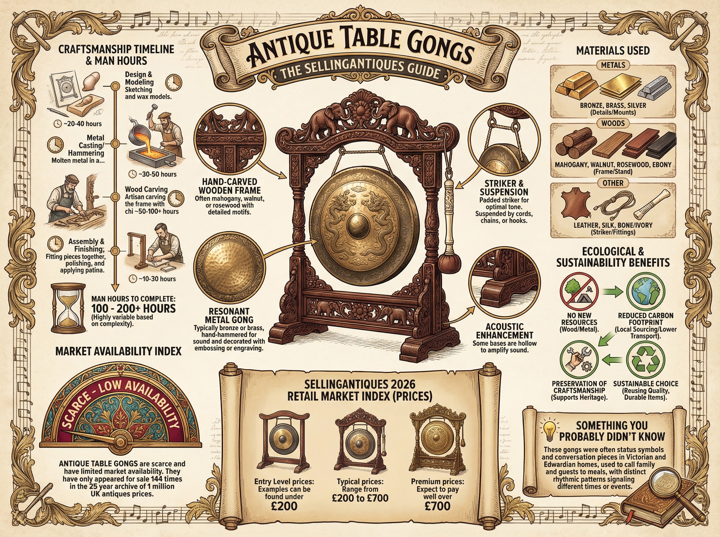Antique Table Gongs Guide Infographic