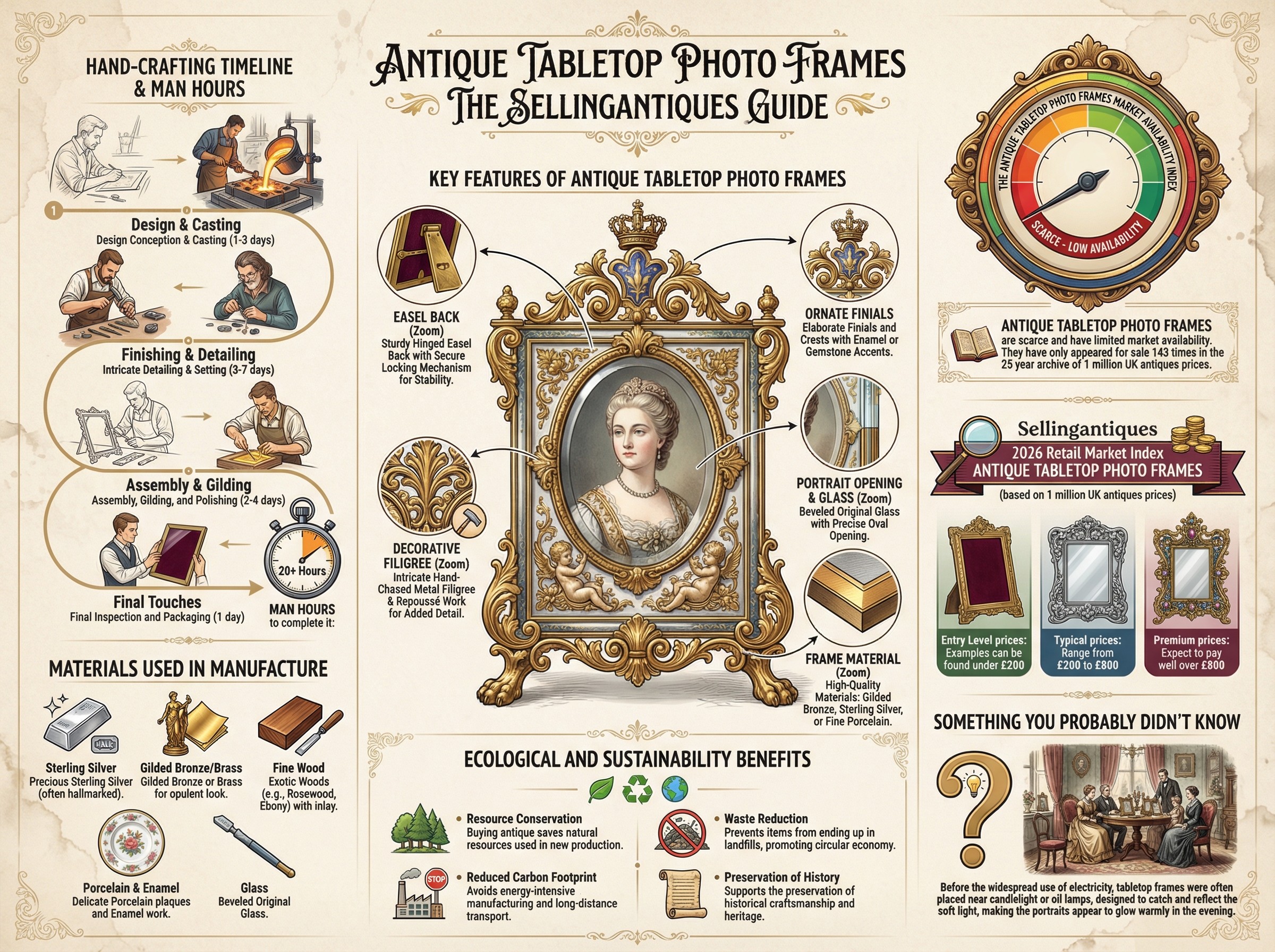Antique Tabletop Photo Frames Guide Infographic