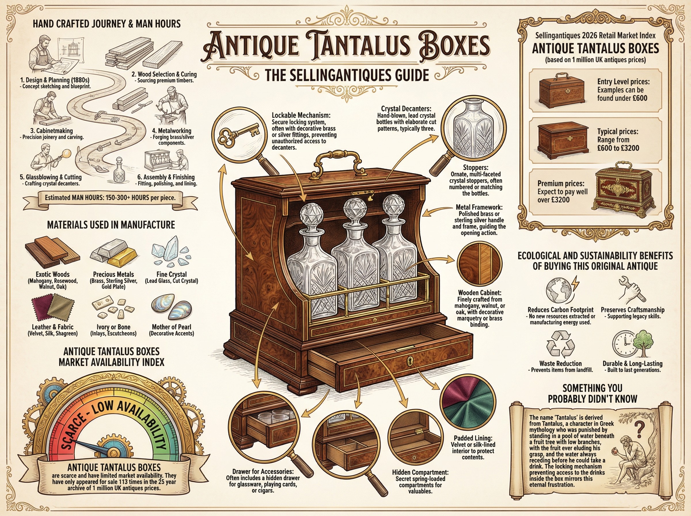 Antique Tantalus Boxes Guide Infographic