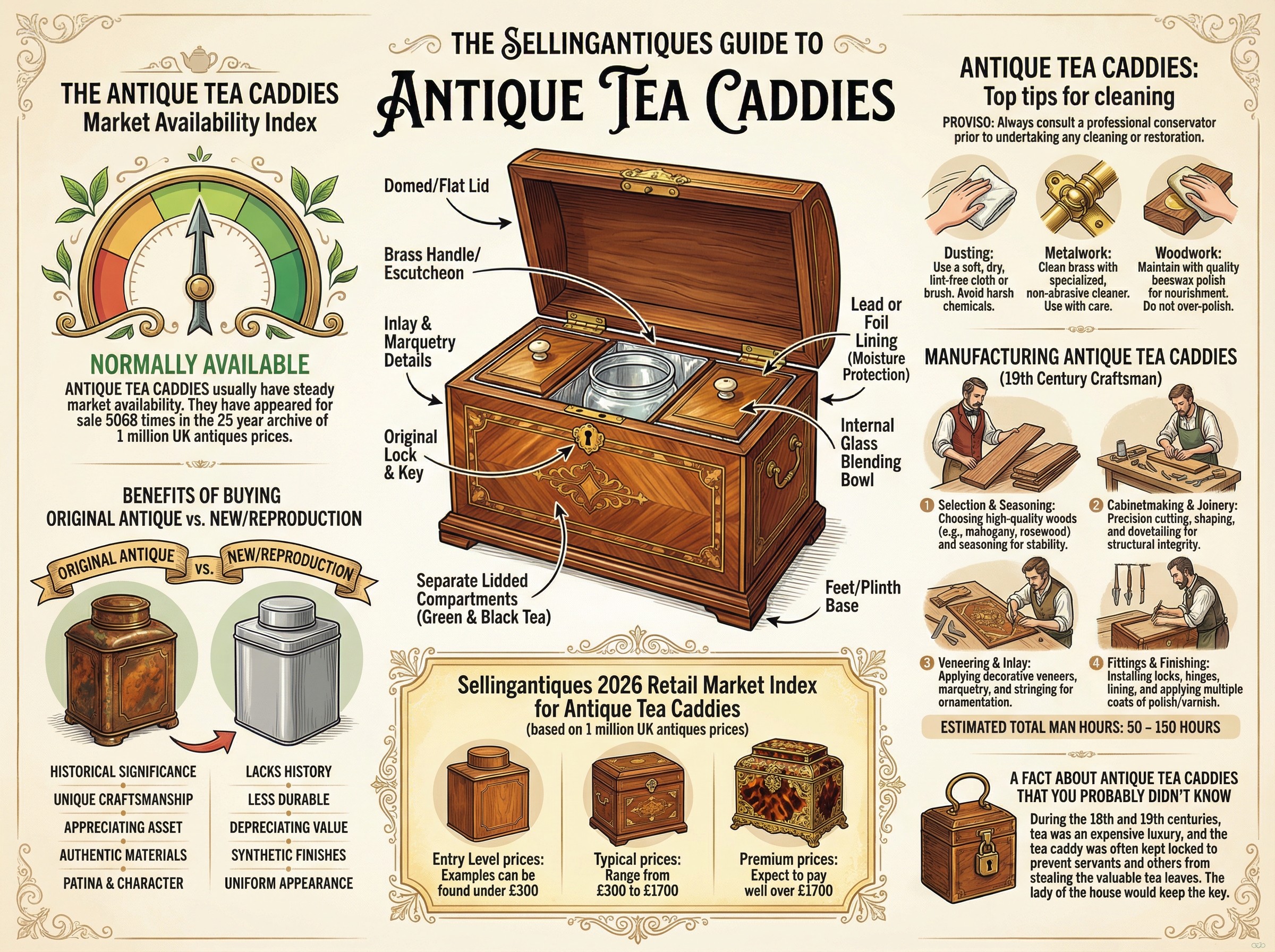 Antique Tea Caddies Guide Infographic