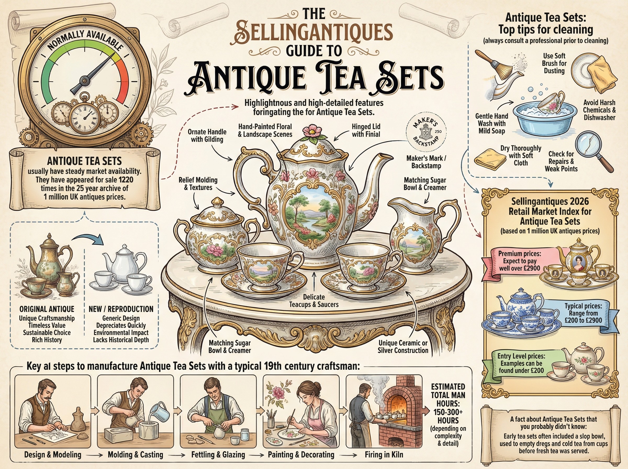 Antique Tea Sets Guide Infographic
