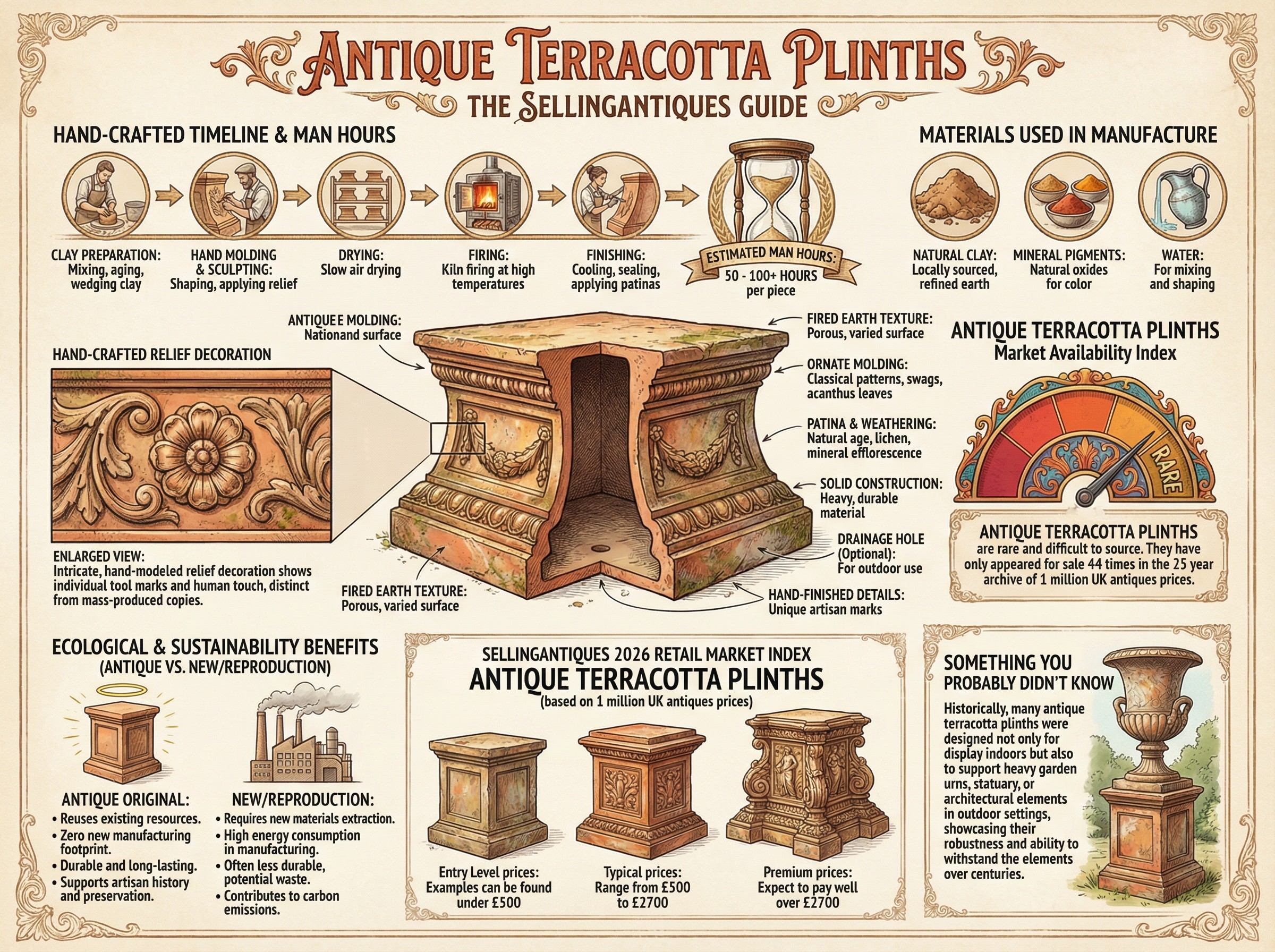 Antique Terracotta Plinths Guide Infographic