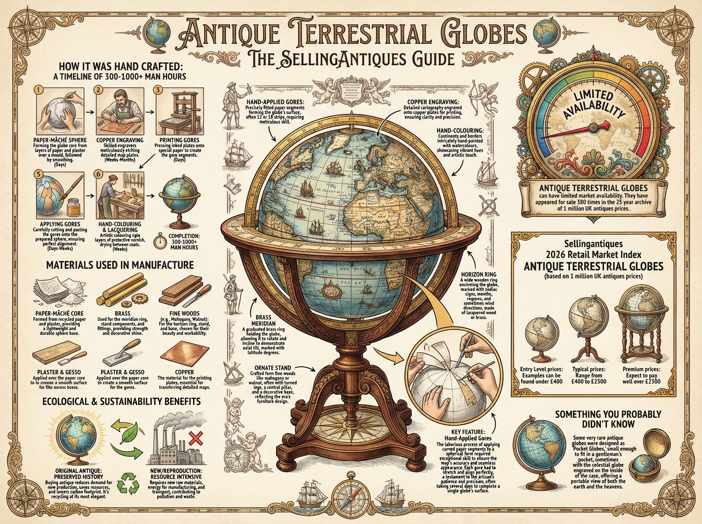 Antique Terrestrial Globes Guide Infographic