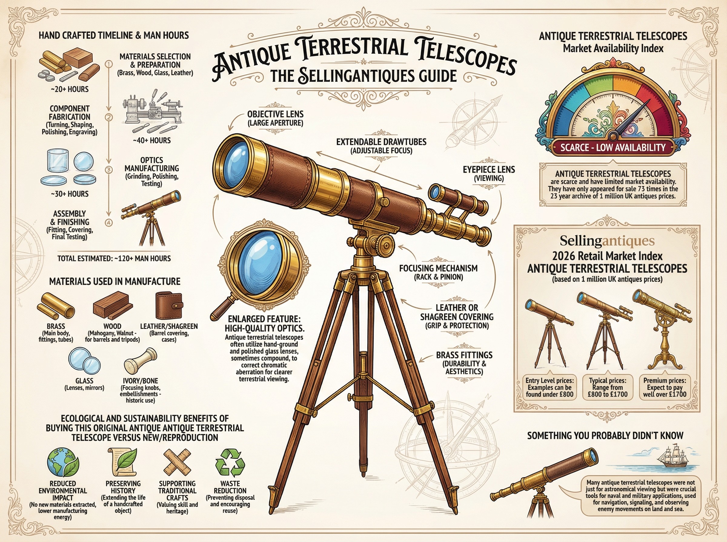 Antique Terrestrial Telescopes Guide Infographic