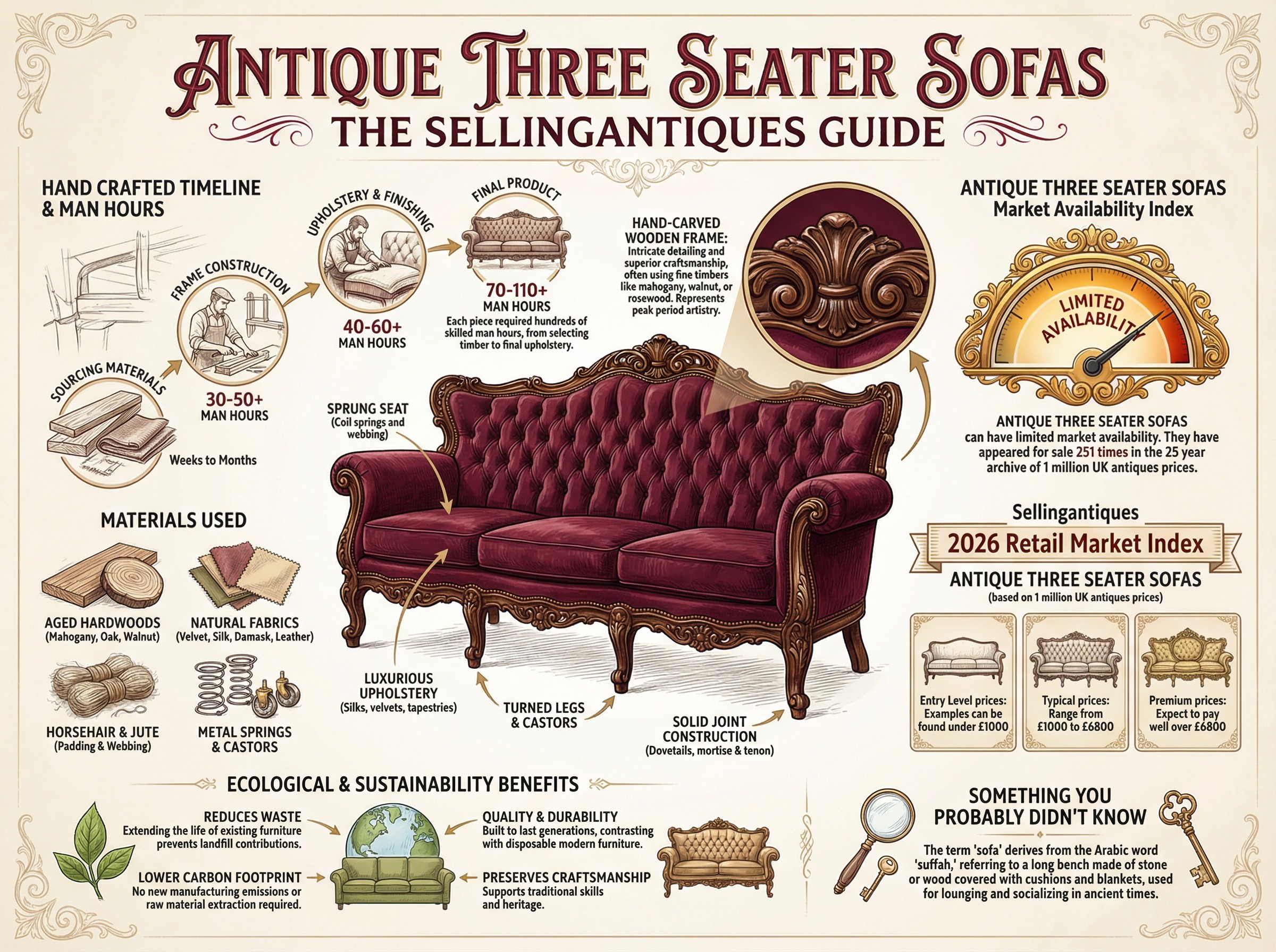 The Sellingantiques Guide to Antique Three Seater Sofas