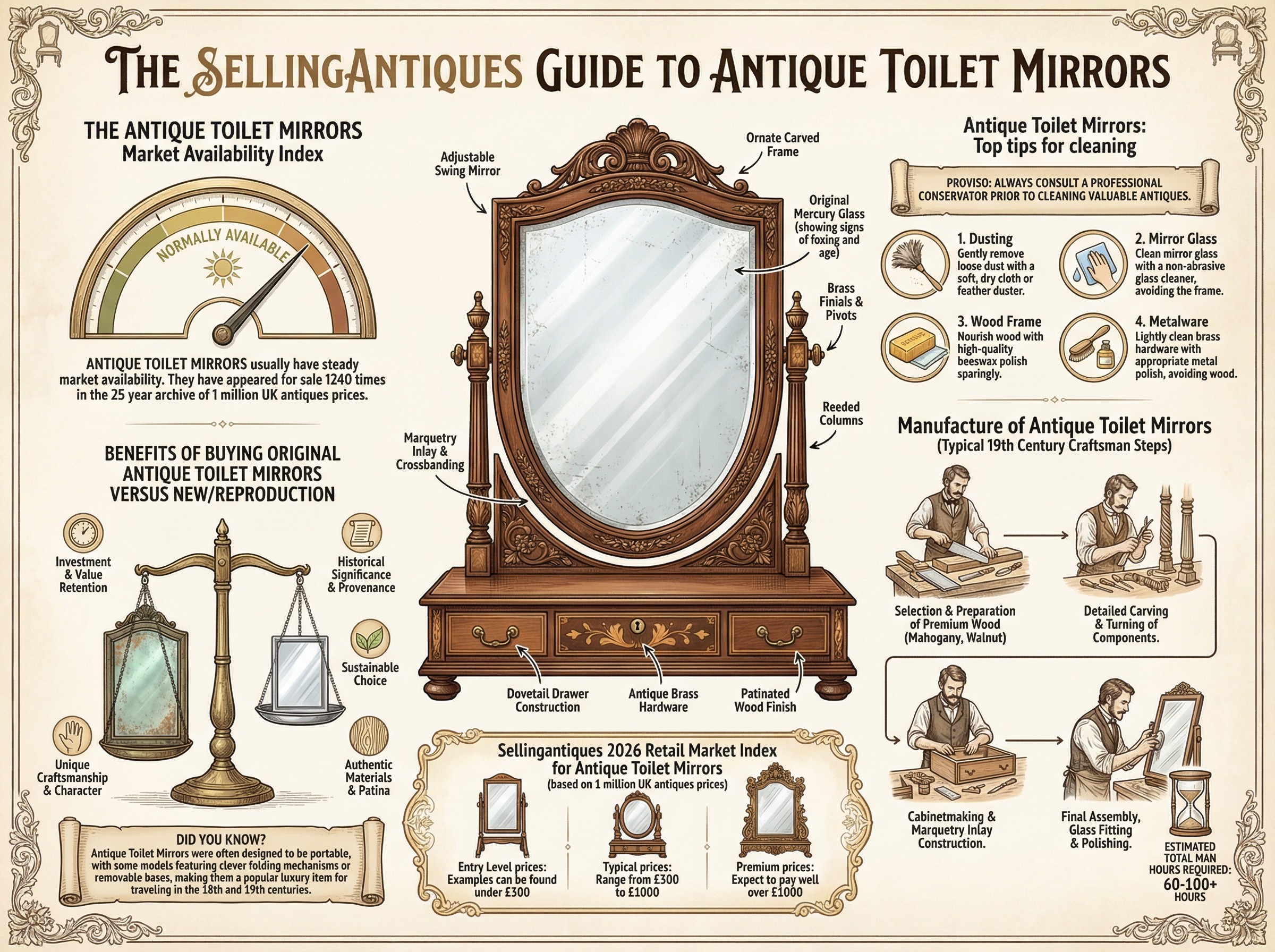Antique Toilet Mirrors Guide Infographic