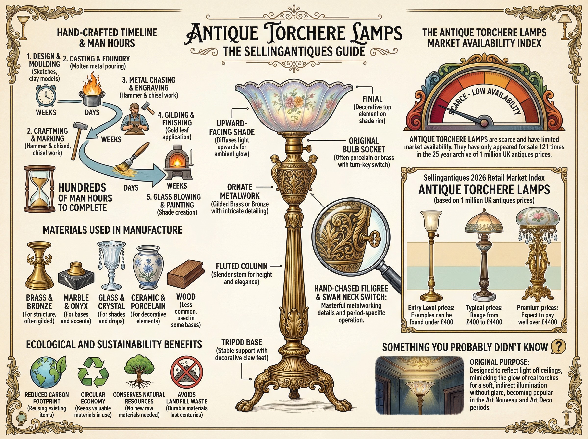 Antique Torchere Lamps Guide Infographic
