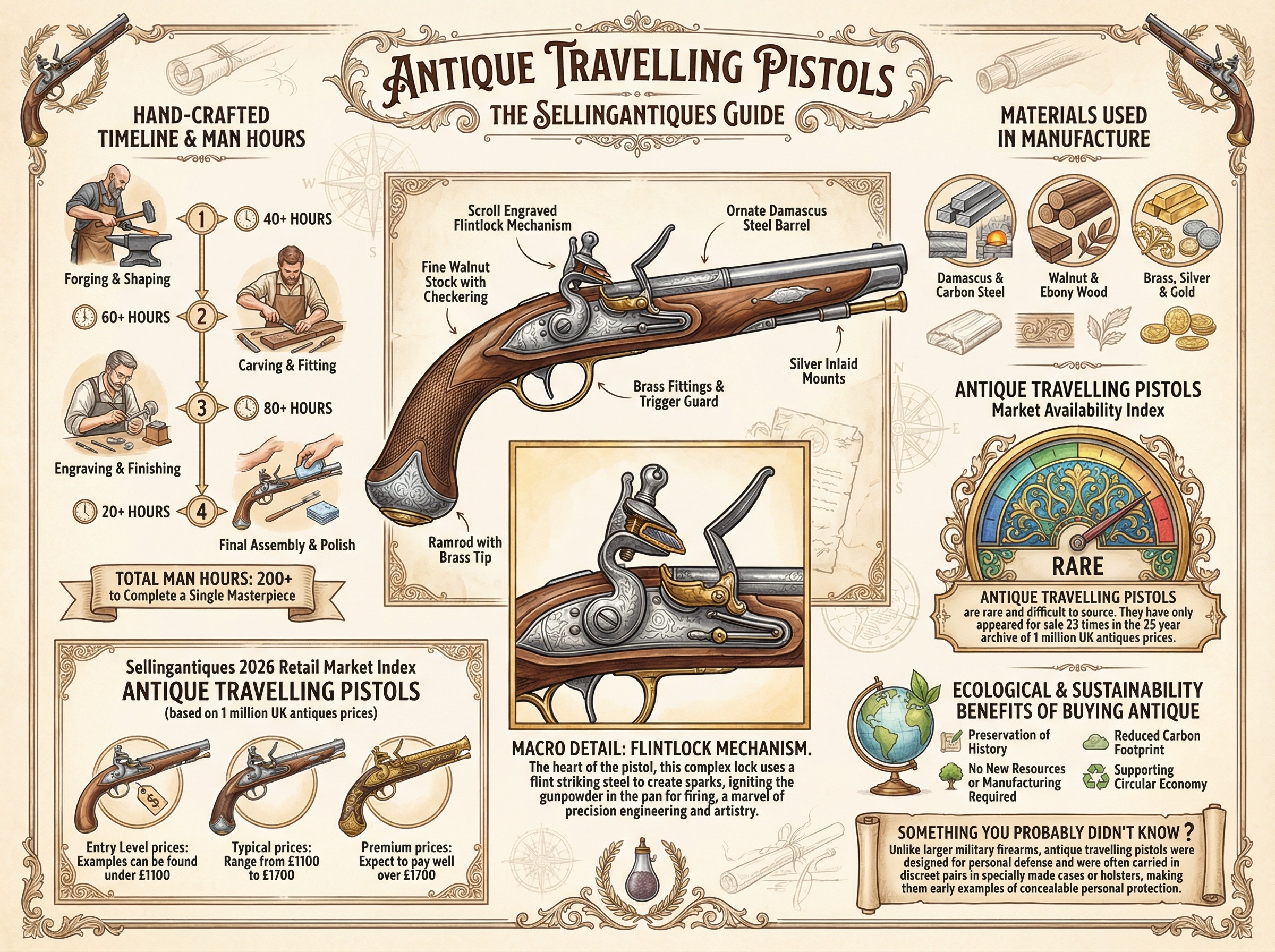 Antique Travelling Pistols Guide Infographic