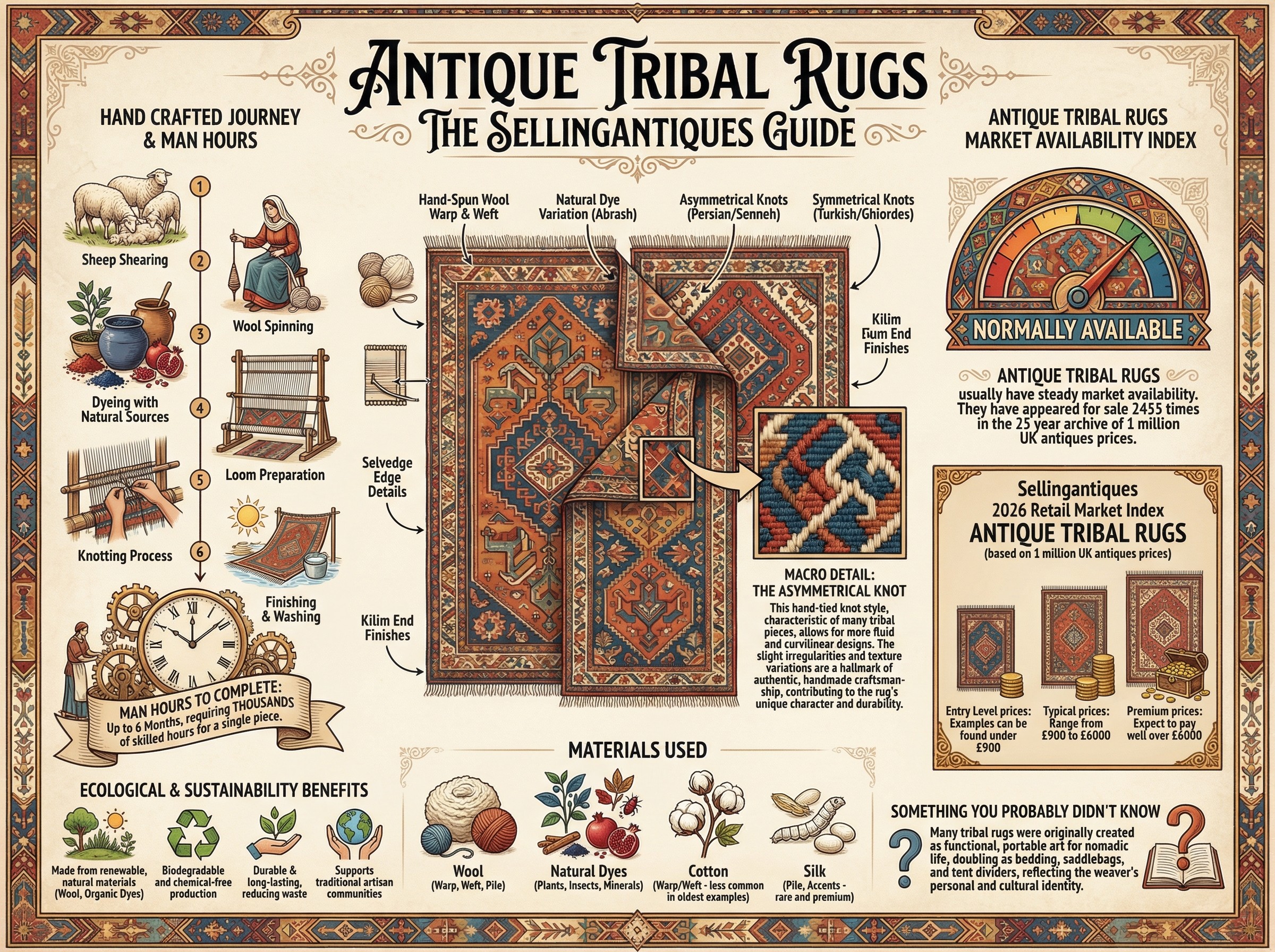 Antique Tribal Rugs Guide Infographic