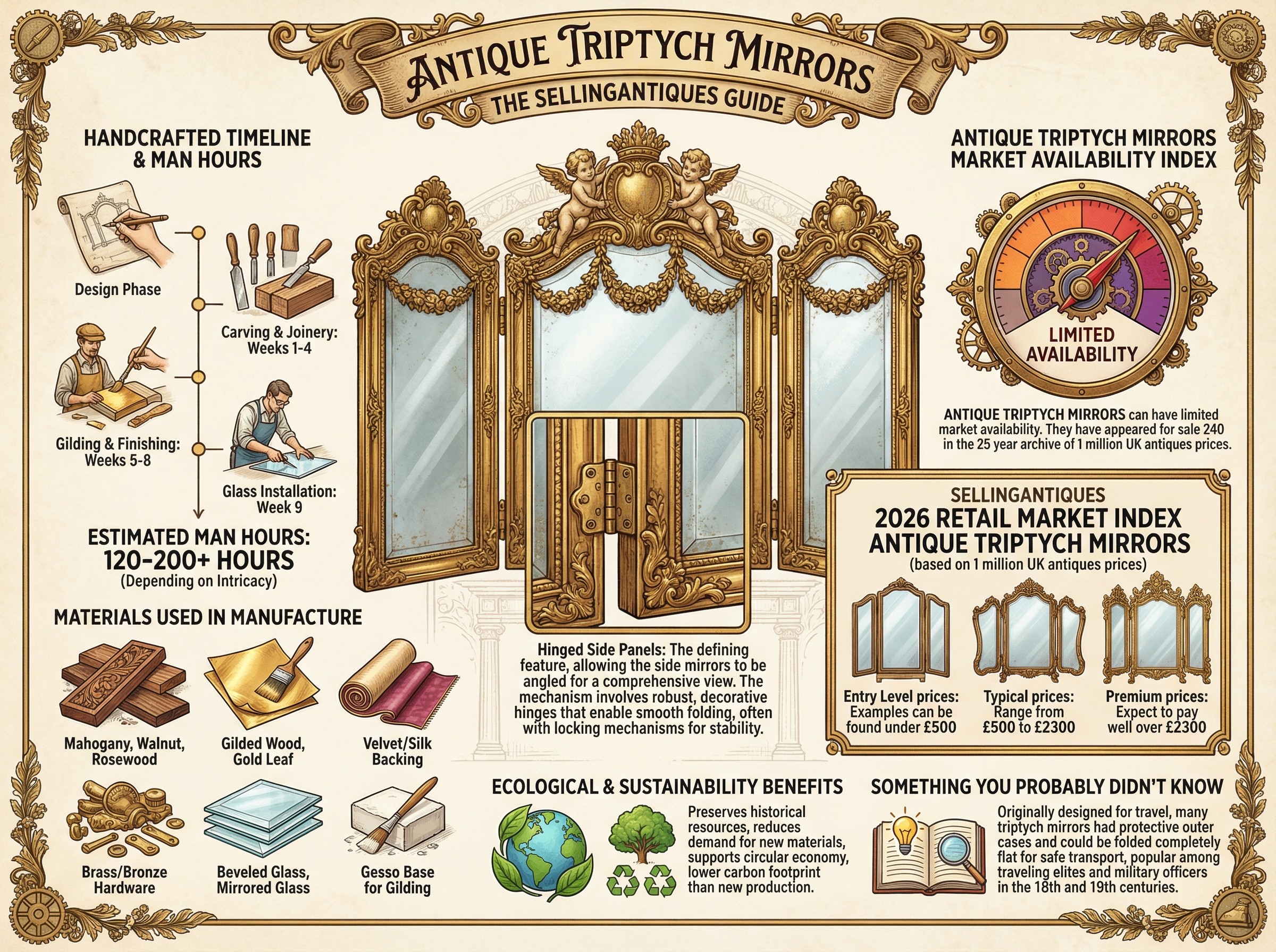 Antique Triptych Mirrors Guide Infographic