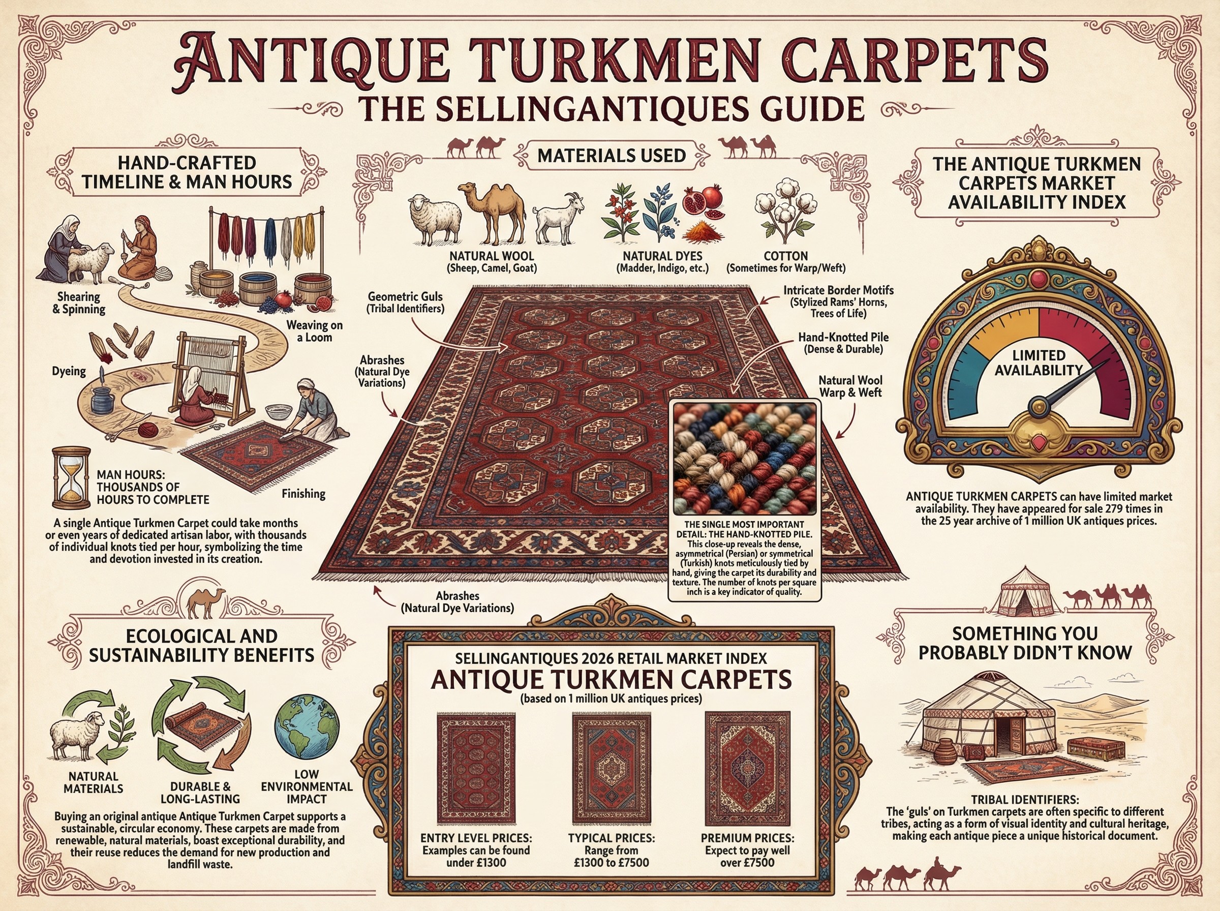 Antique Turkmen Carpets Guide Infographic