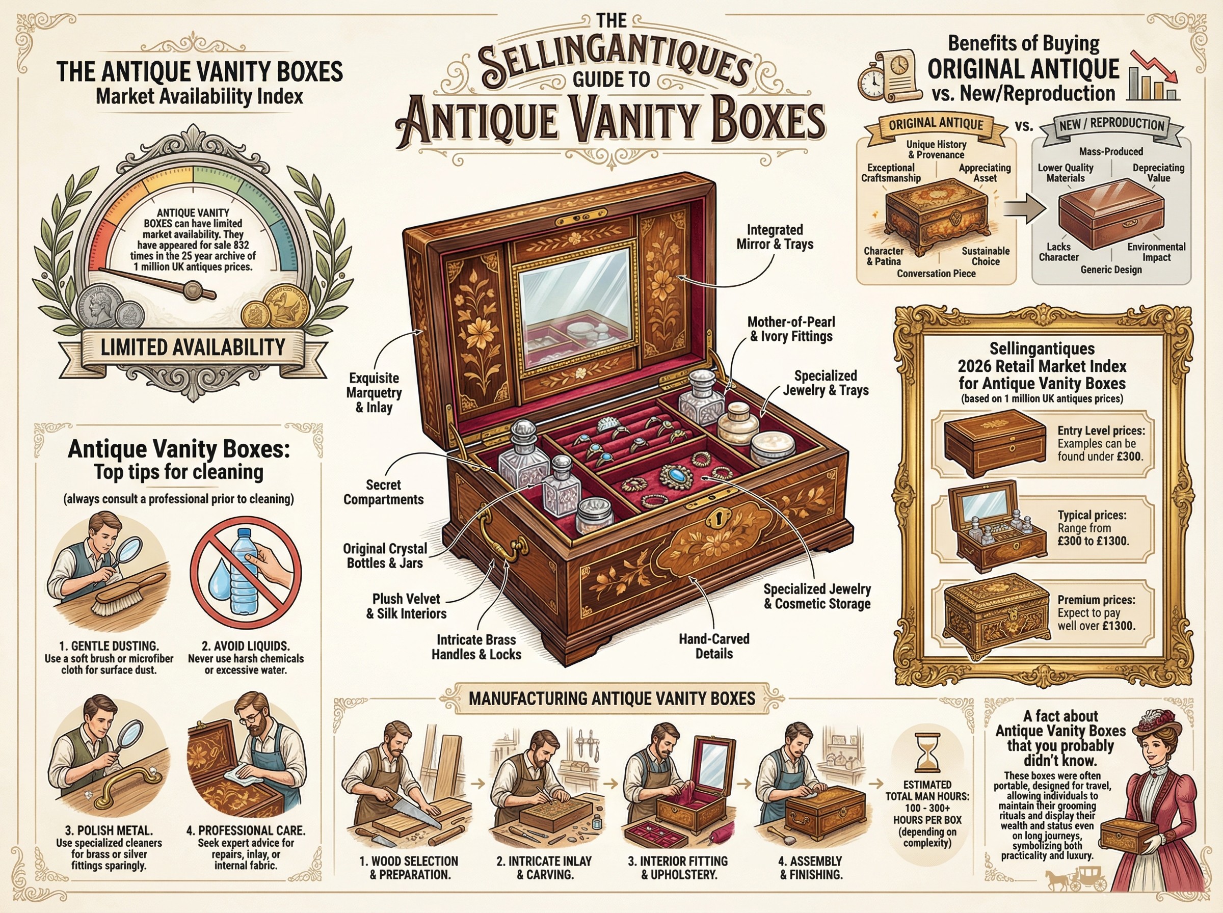 Antique Vanity Boxes Guide Infographic