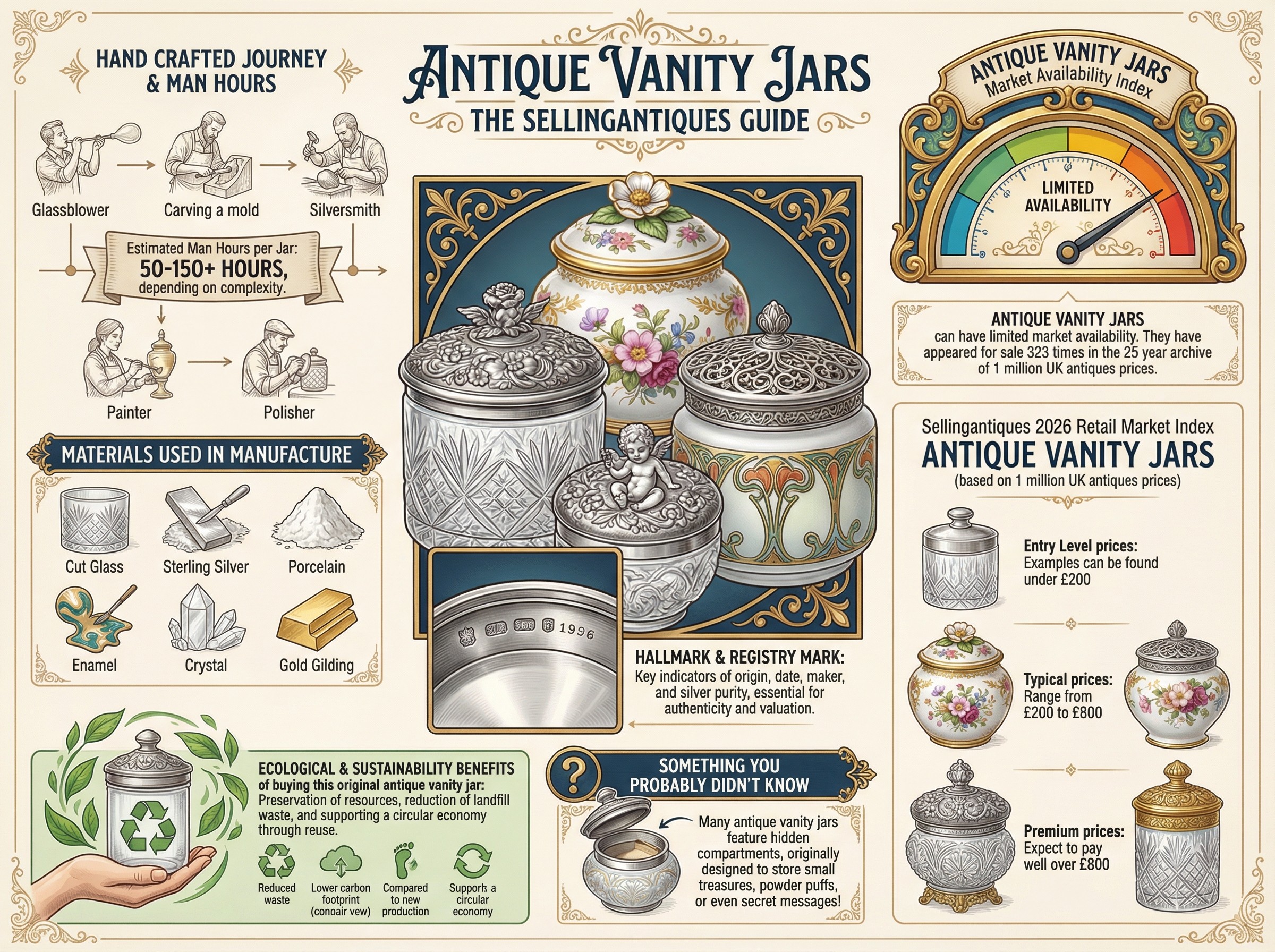 Antique Vanity Jars Guide Infographic