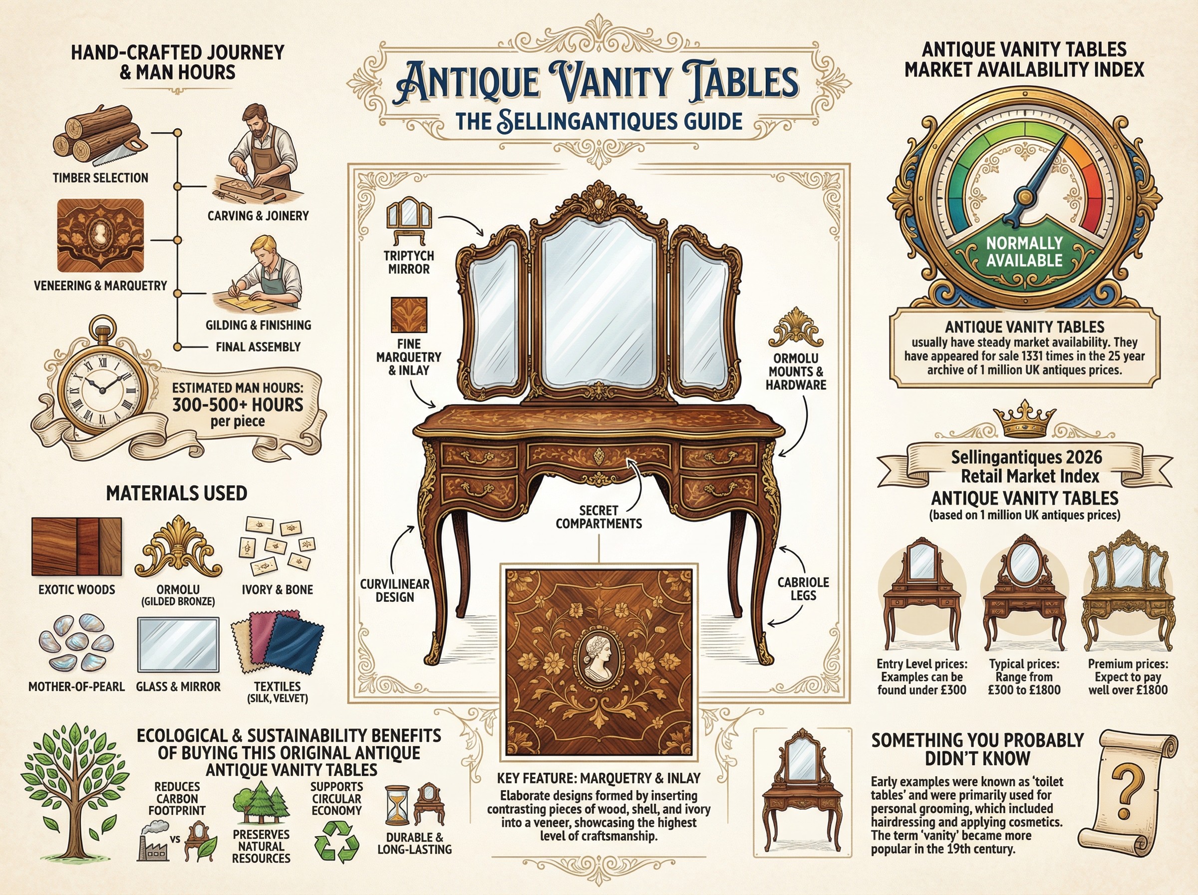 Antique Vanity Tables Guide Infographic