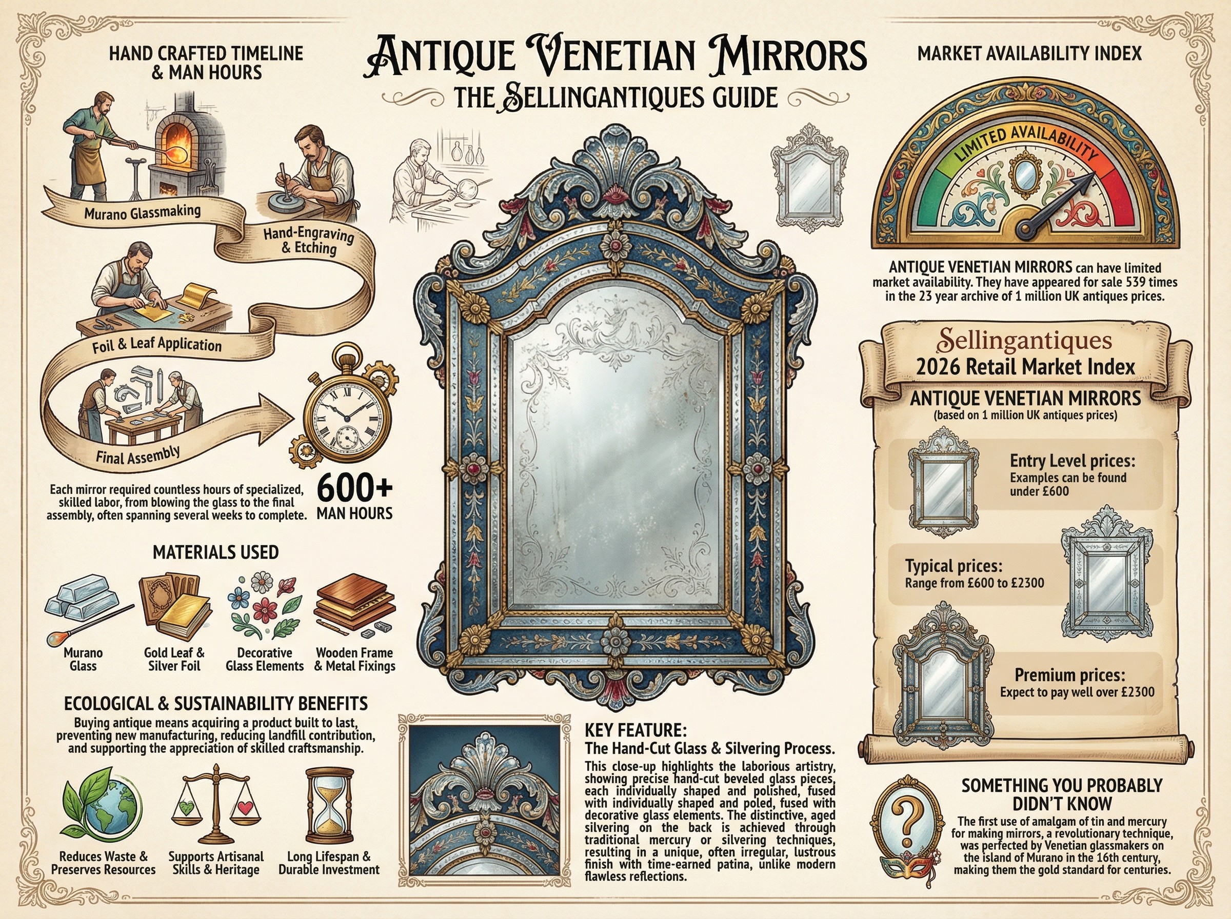 Antique Venetian Mirrors Guide Infographic