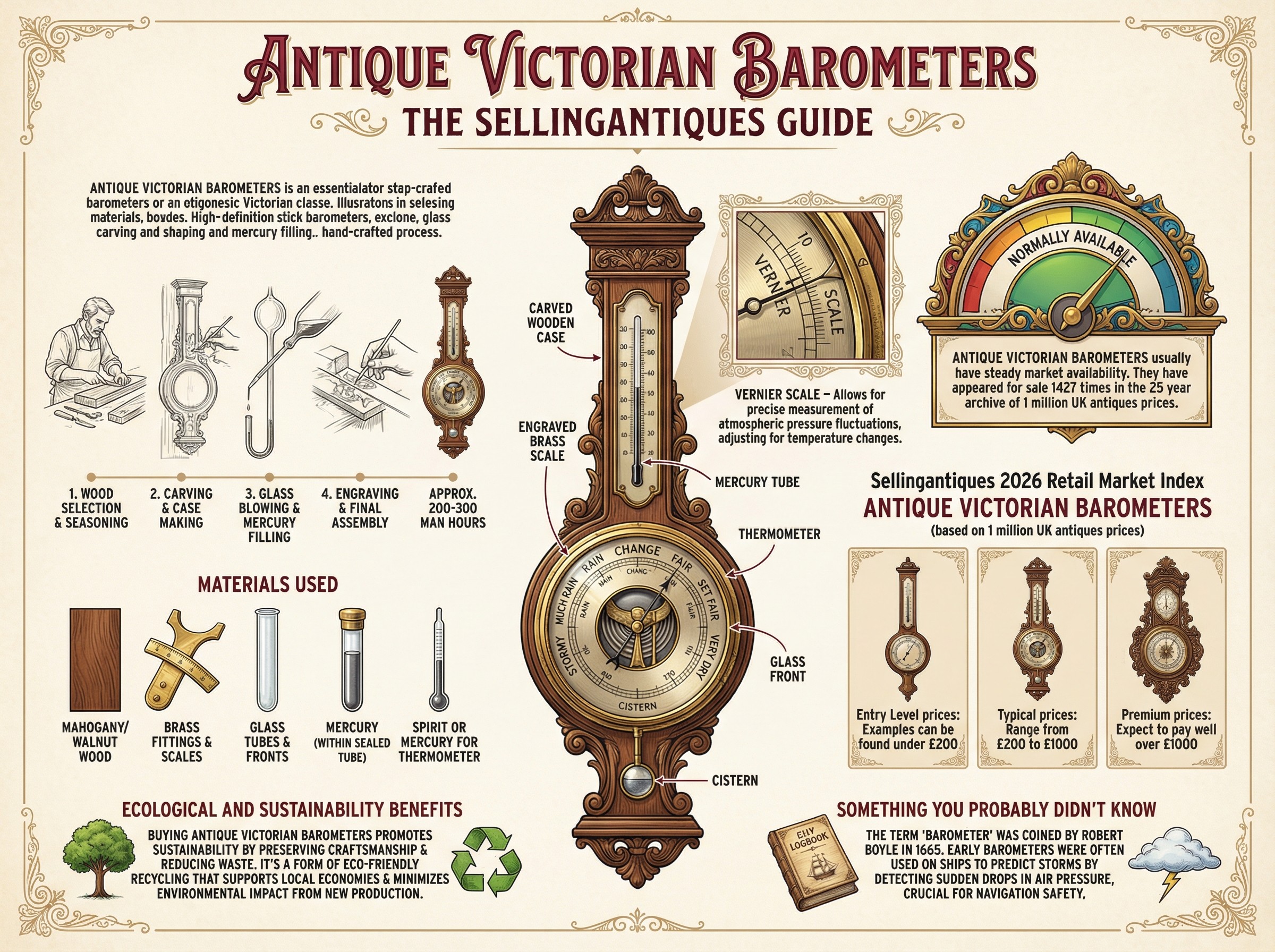 Antique Victorian Barometers Guide Infographic