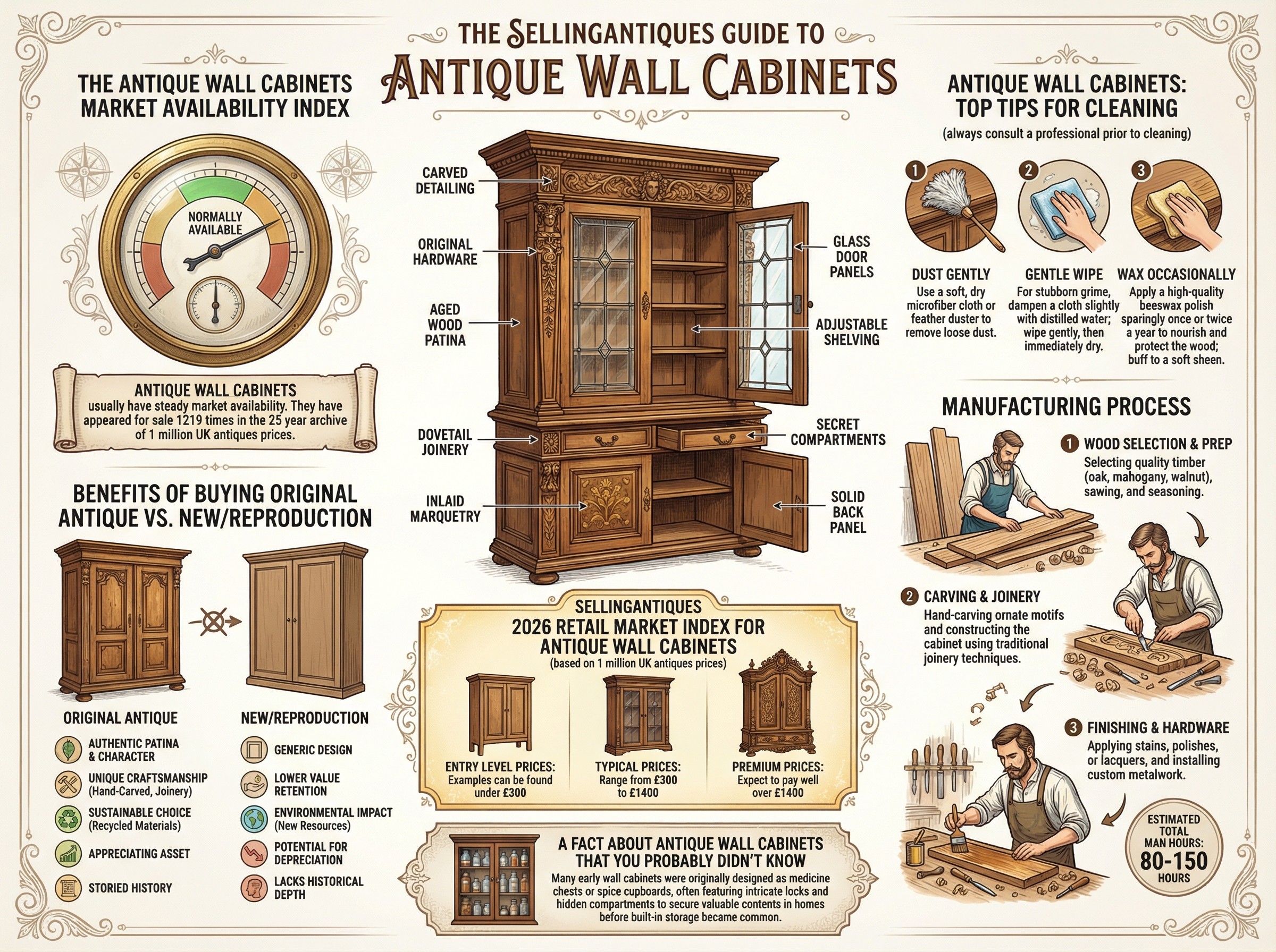 Antique Wall Cabinets Guide Infographic