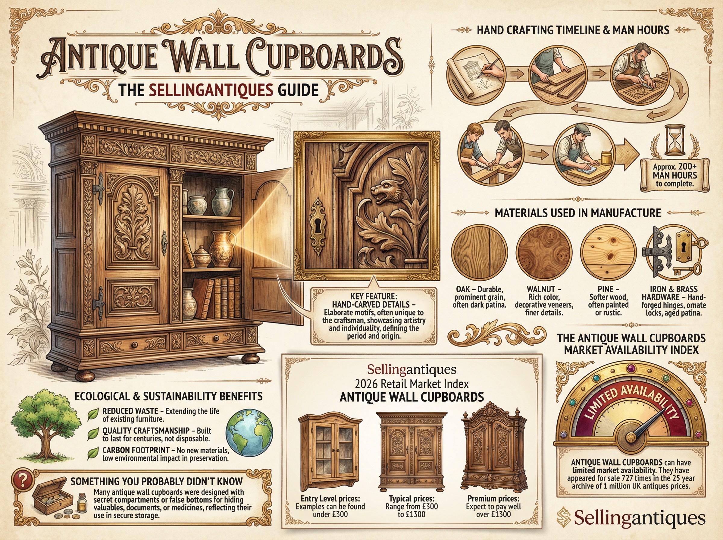 Antique Wall Cupboards Guide Infographic