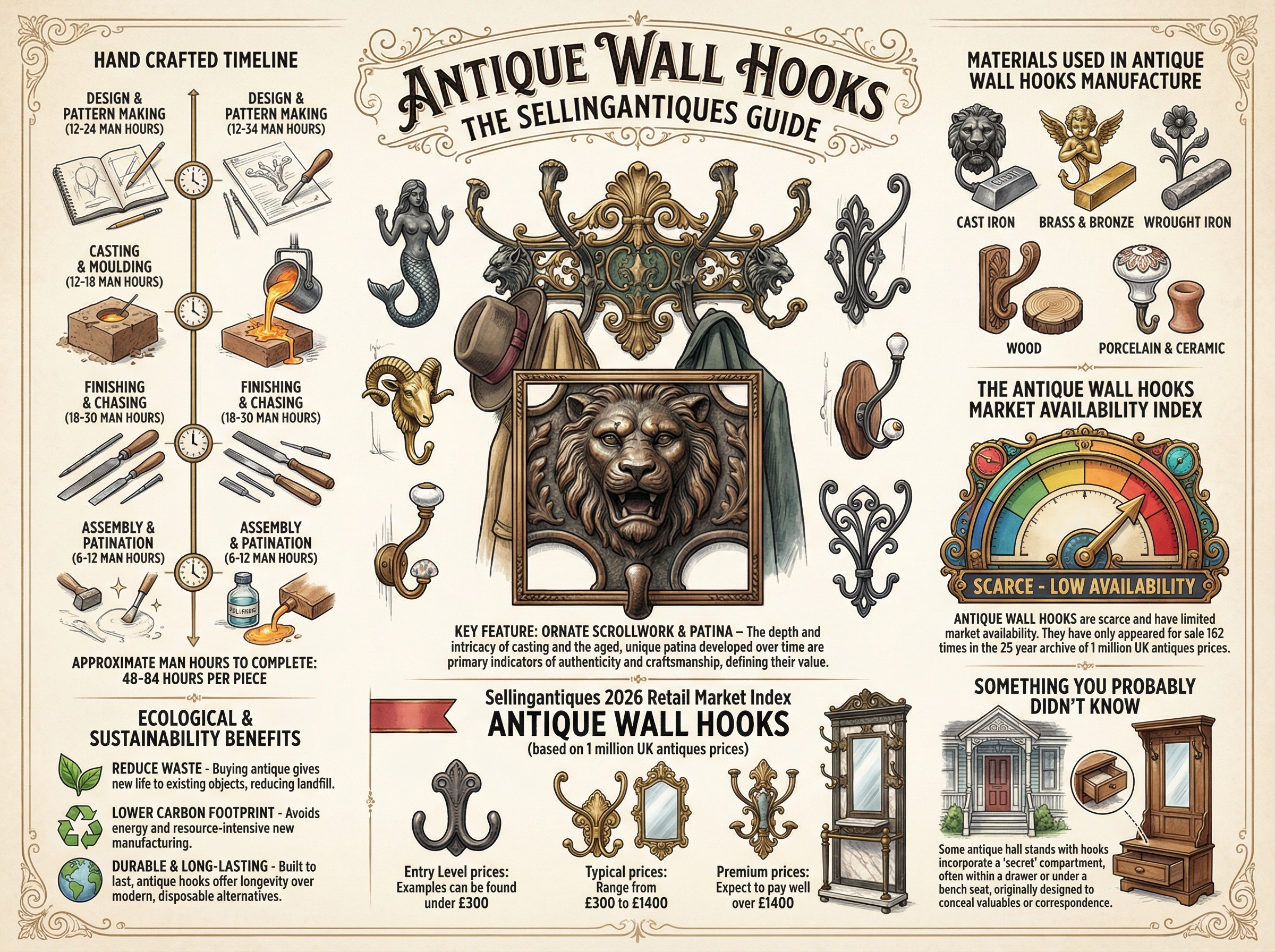 Antique Wall Hooks Guide Infographic
