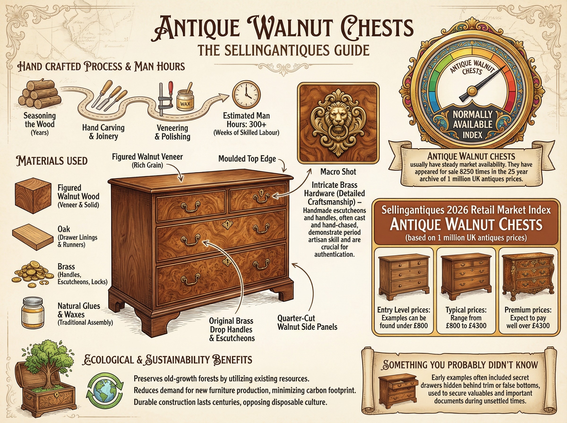 Antique Walnut Chests Guide Infographic