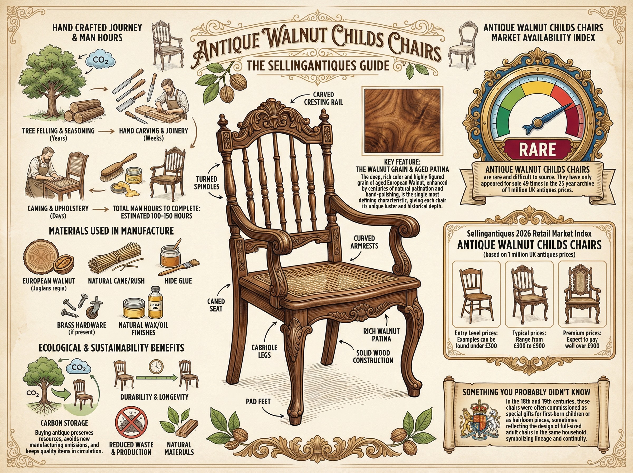 Antique Walnut Childs Chairs Guide Infographic