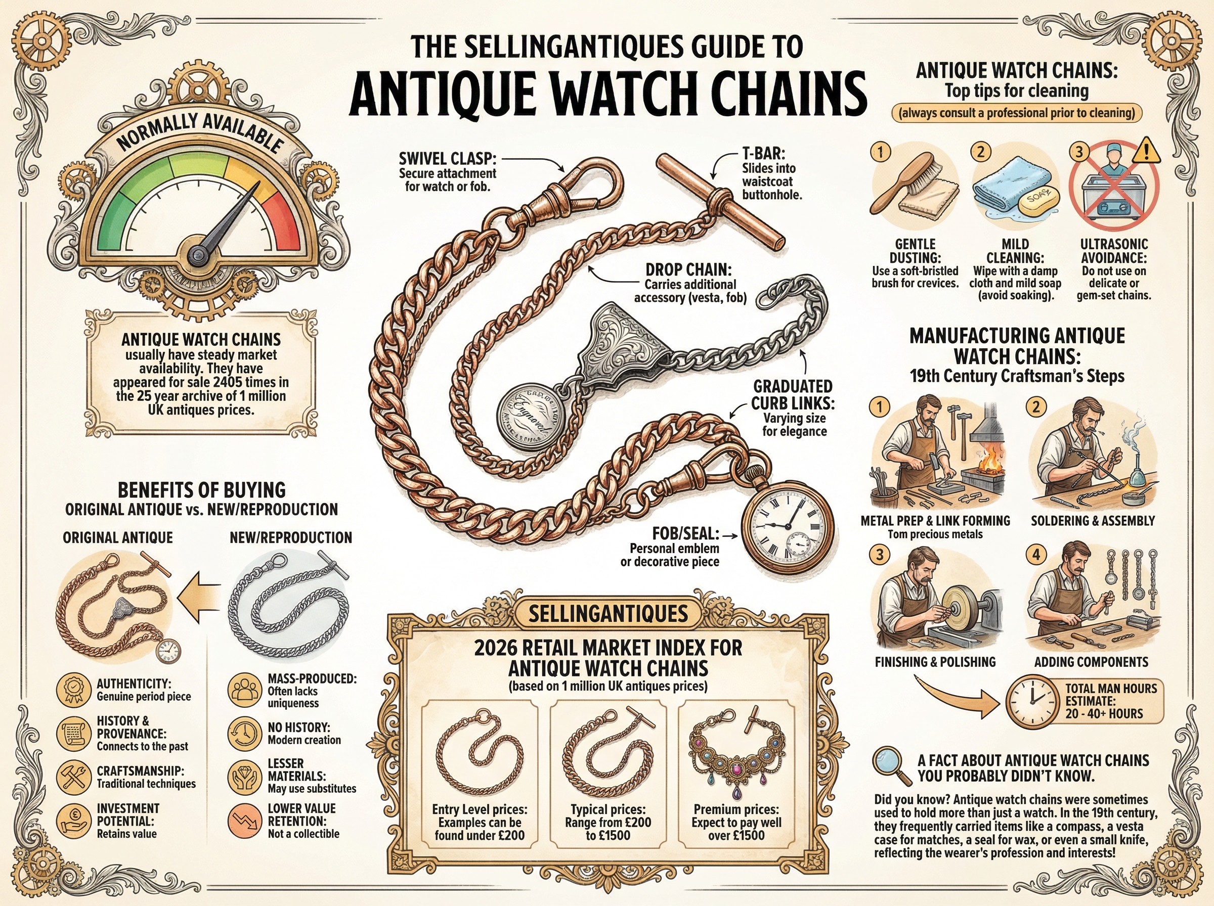 Antique Watch Chains Guide Infographic