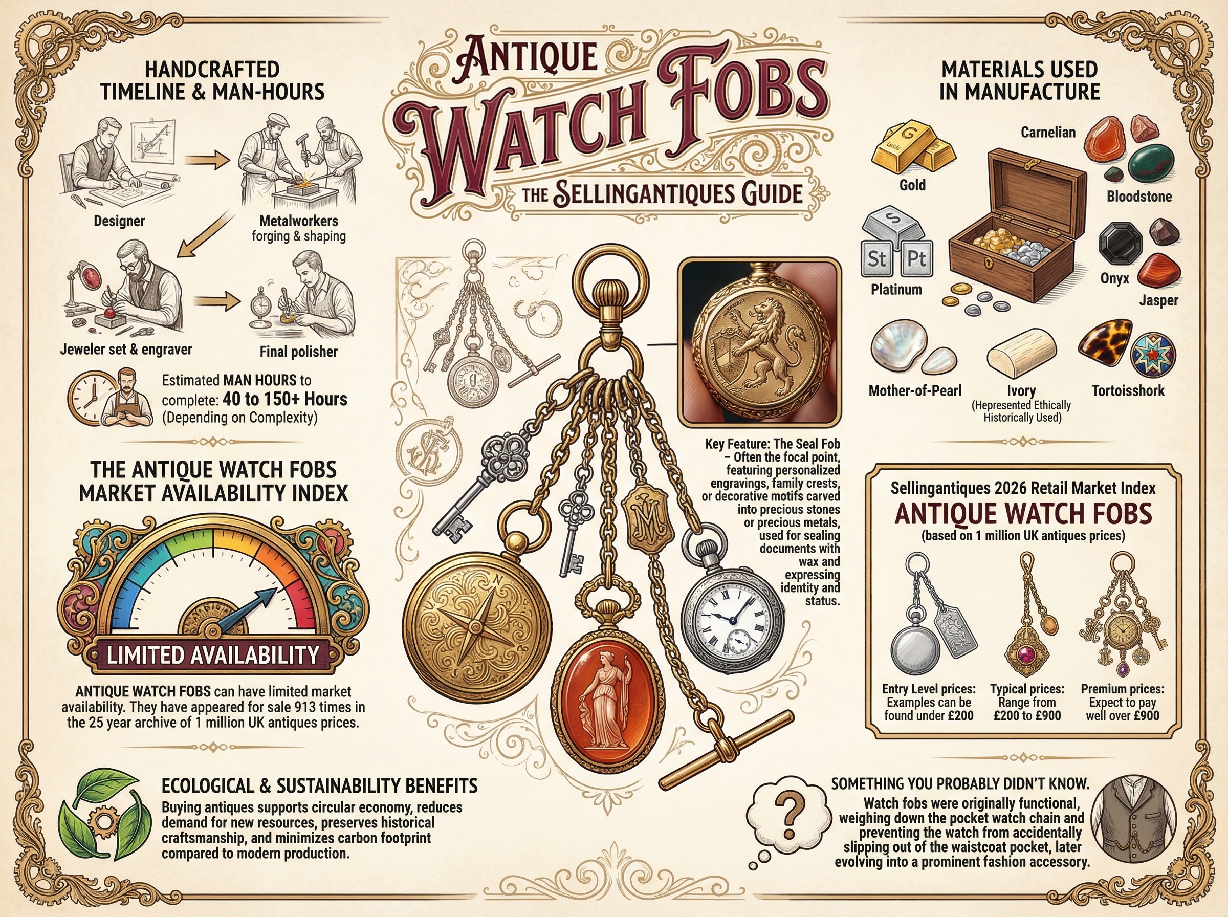 Antique Watch Fobs Guide Infographic