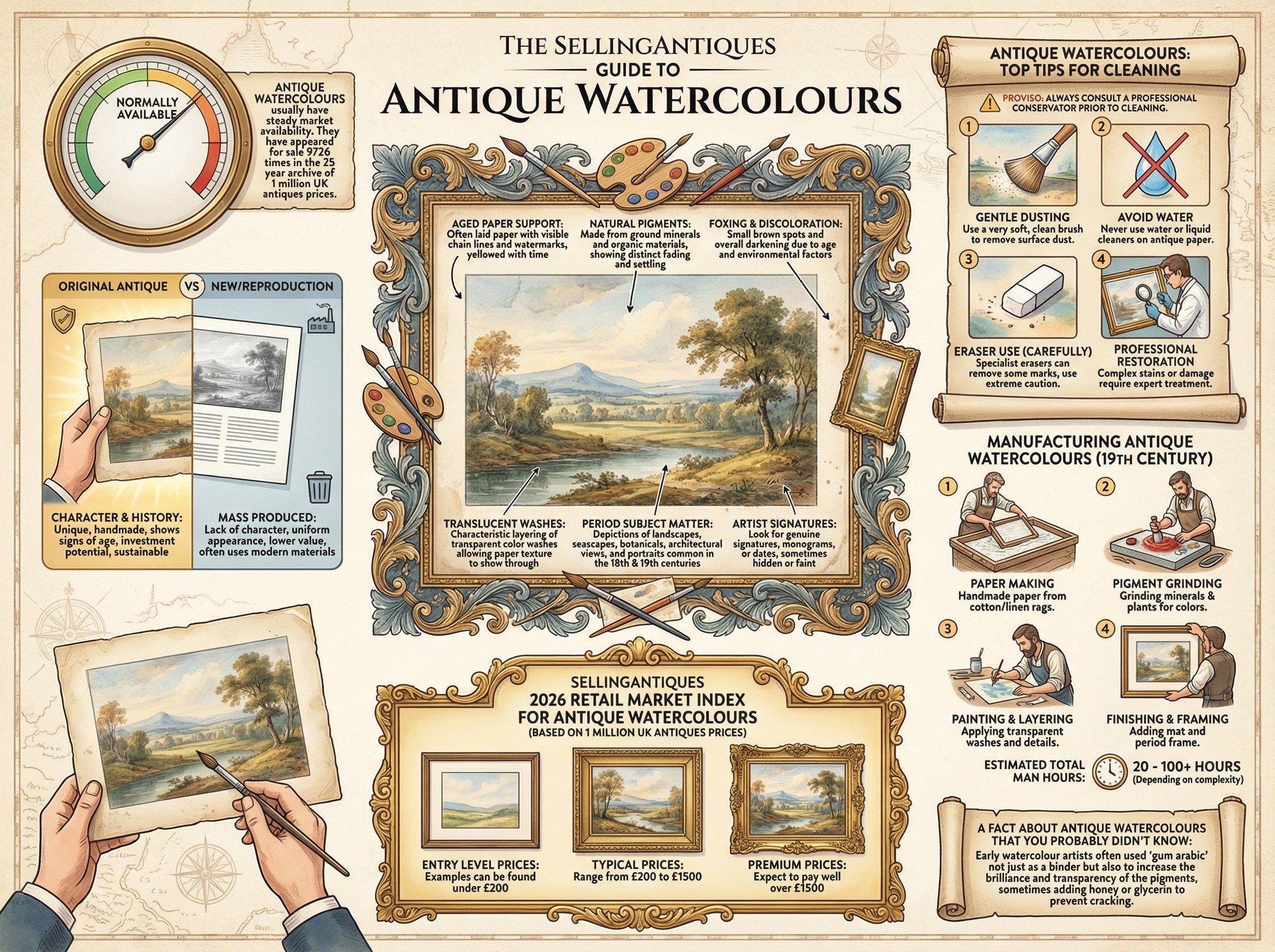 Antique Watercolours Guide Infographic