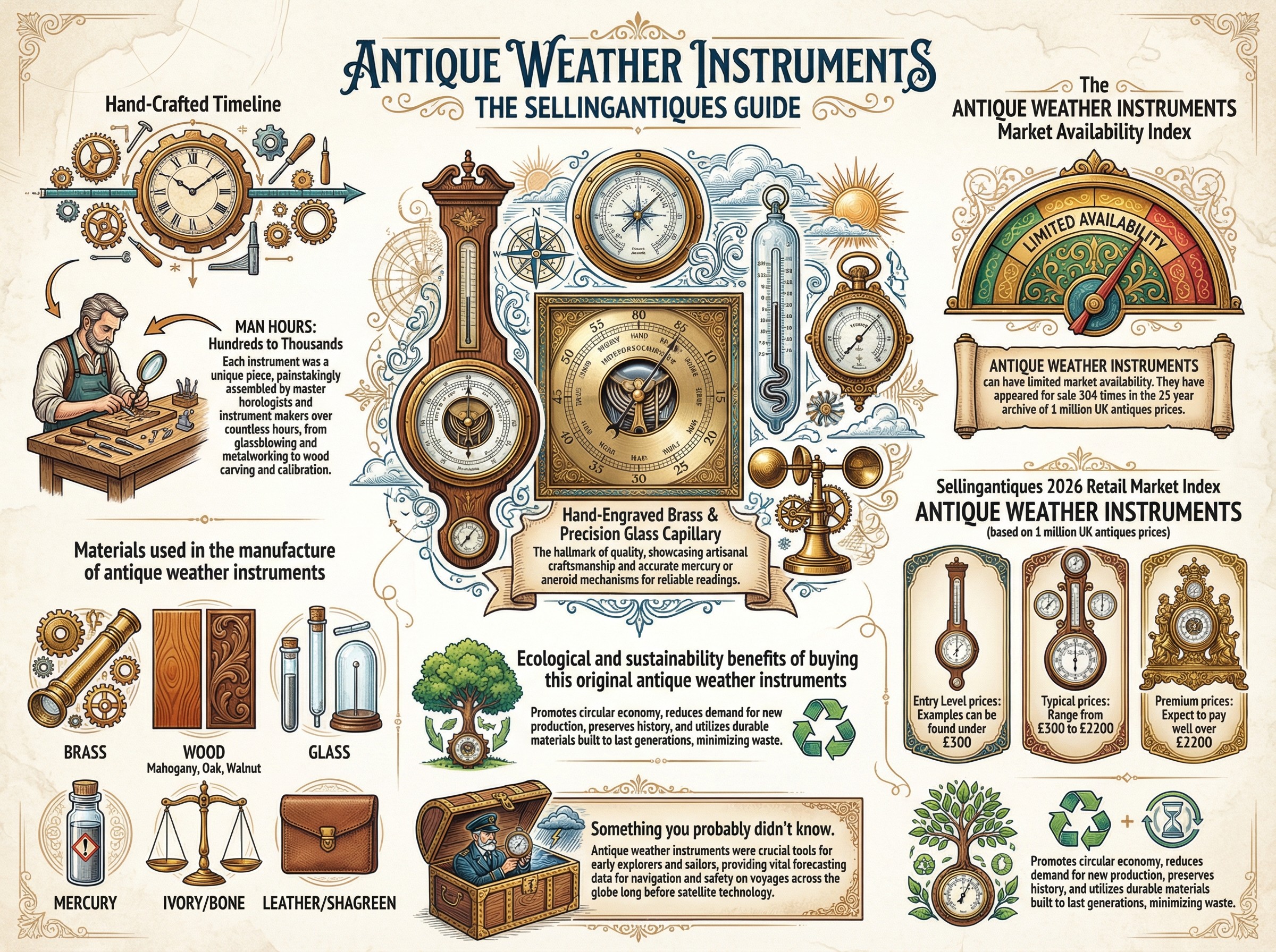 Antique Weather Instruments Guide Infographic