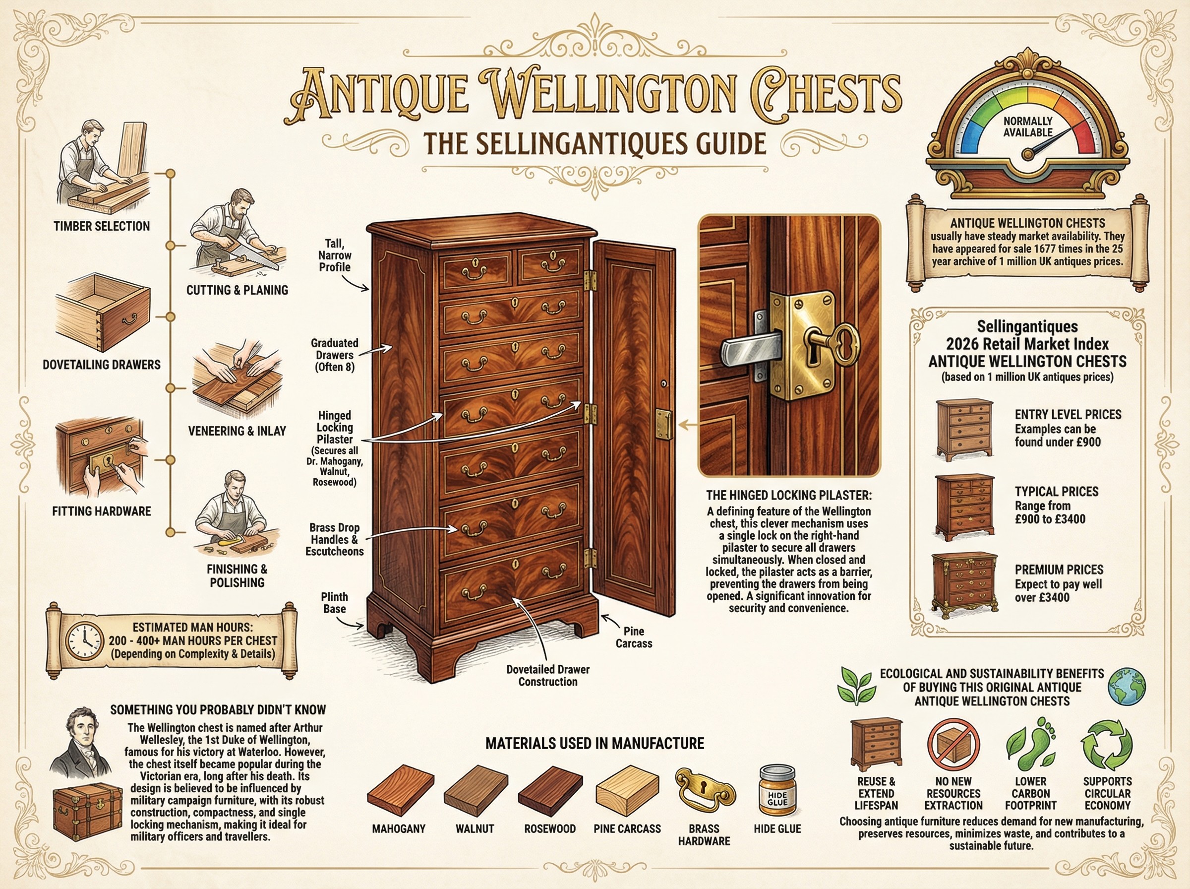 Antique Wellington Chests Guide Infographic