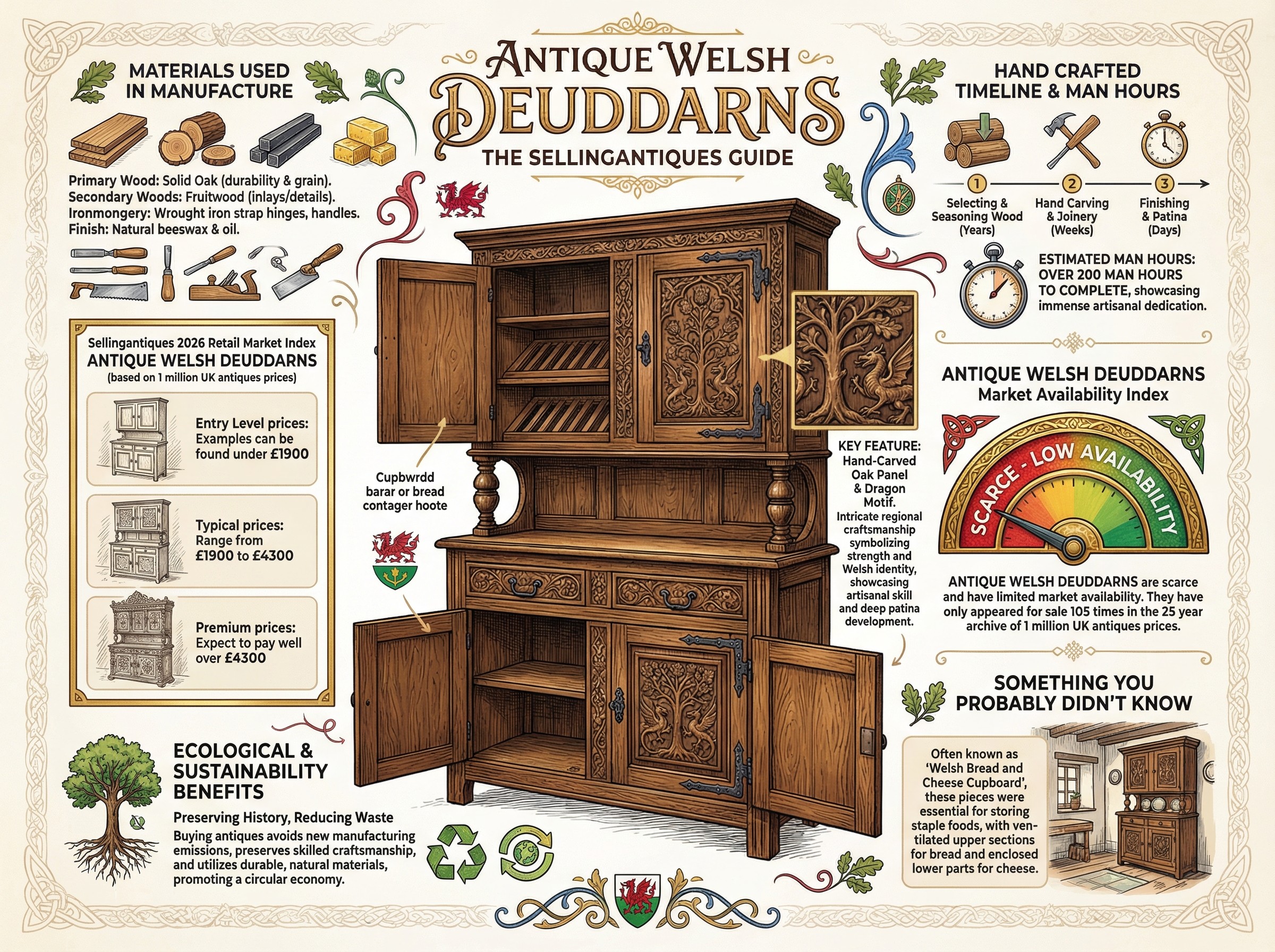 Antique Welsh Deuddarns Guide Infographic