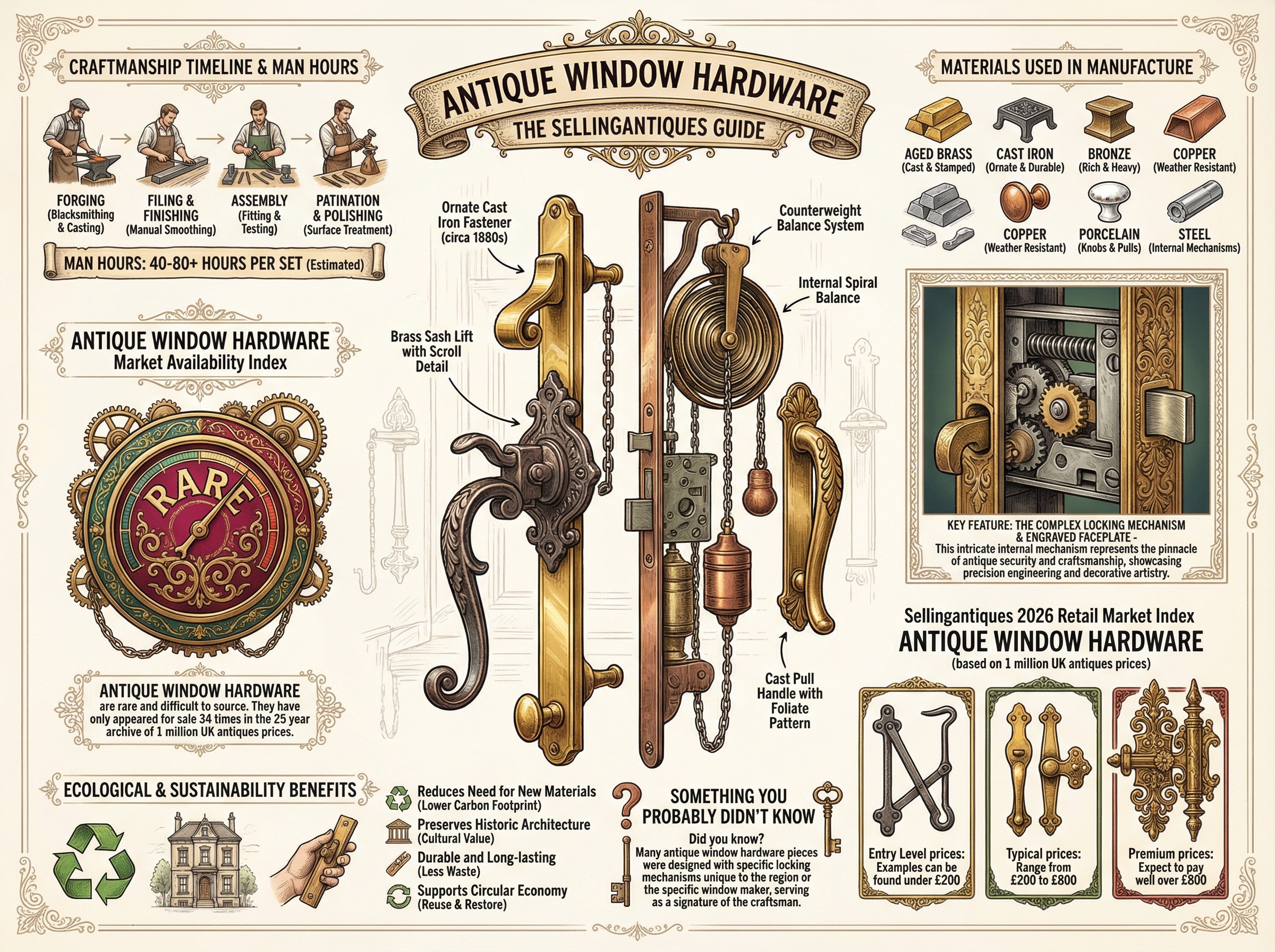 Antique Window Hardware Guide Infographic