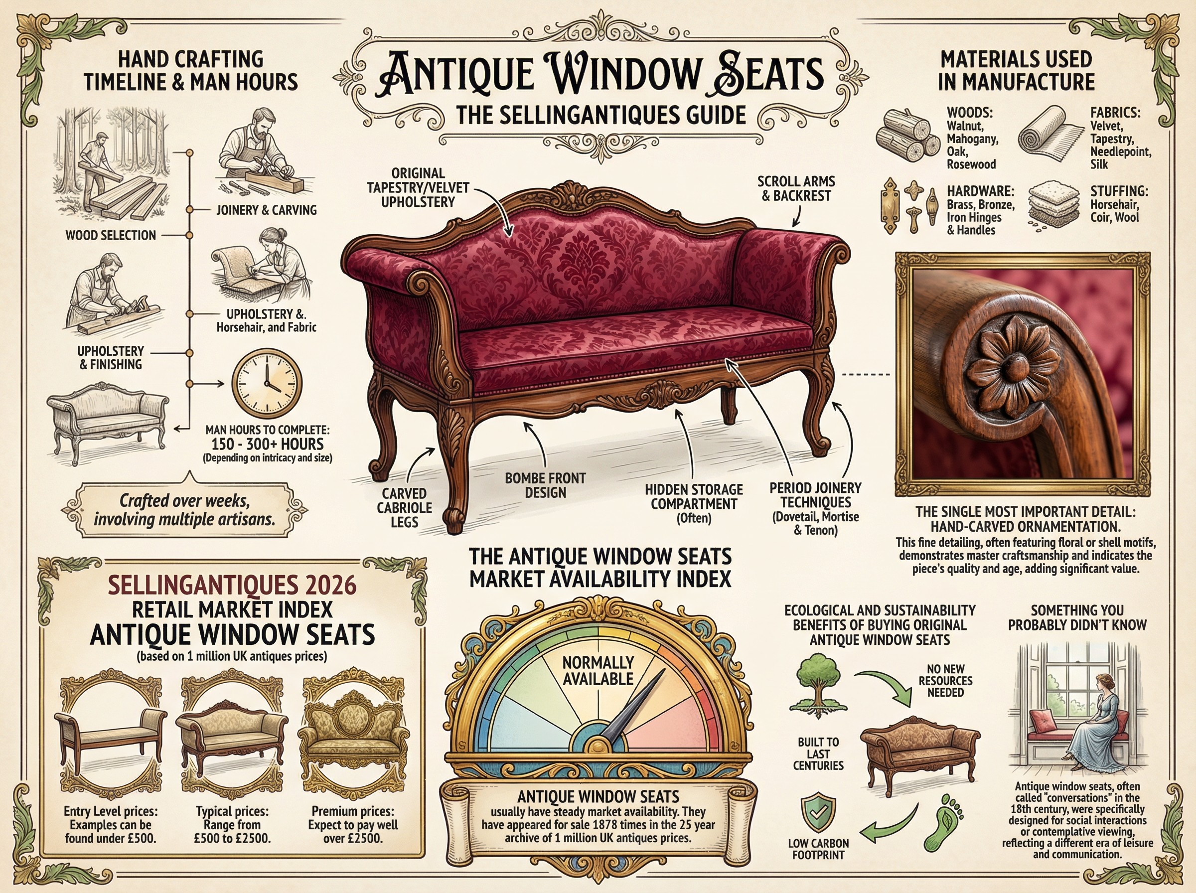 Antique Window Seats Guide Infographic