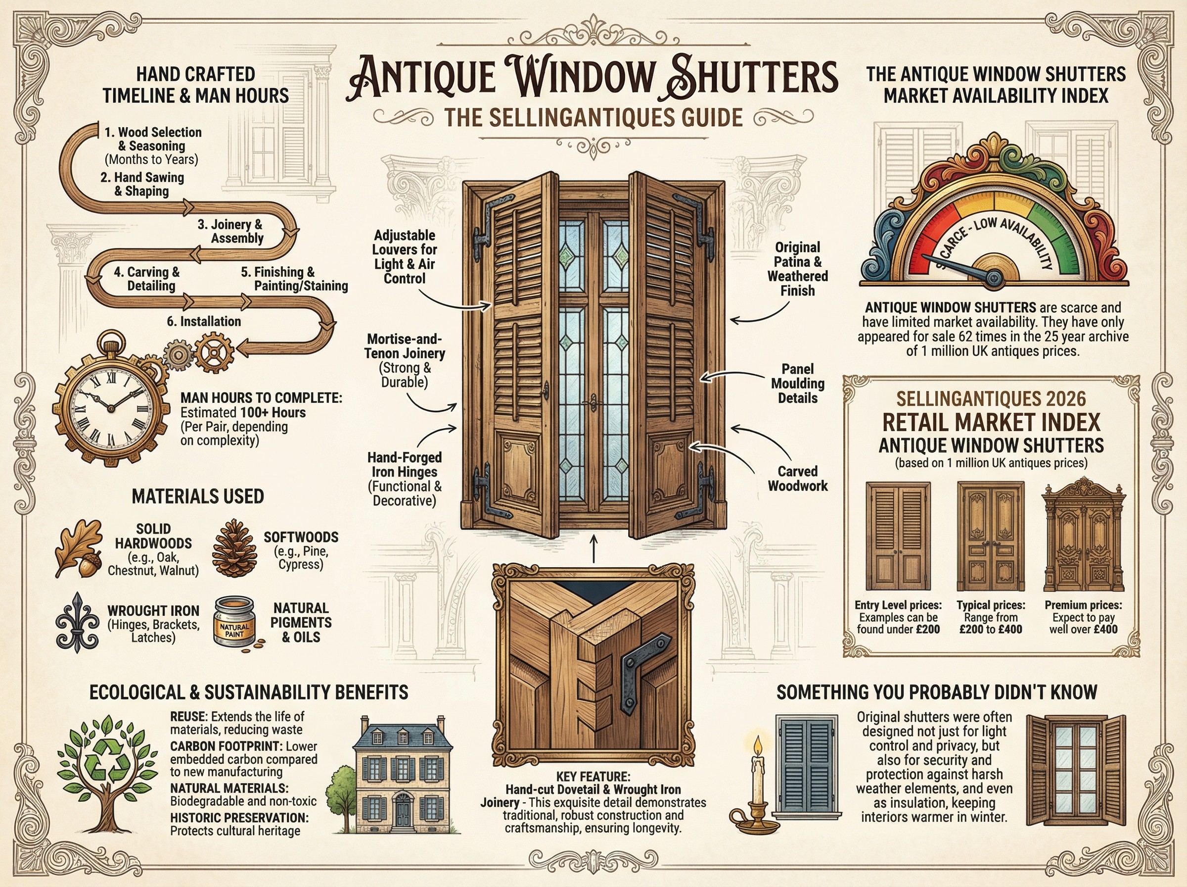 Antique Window Shutters Guide Infographic
