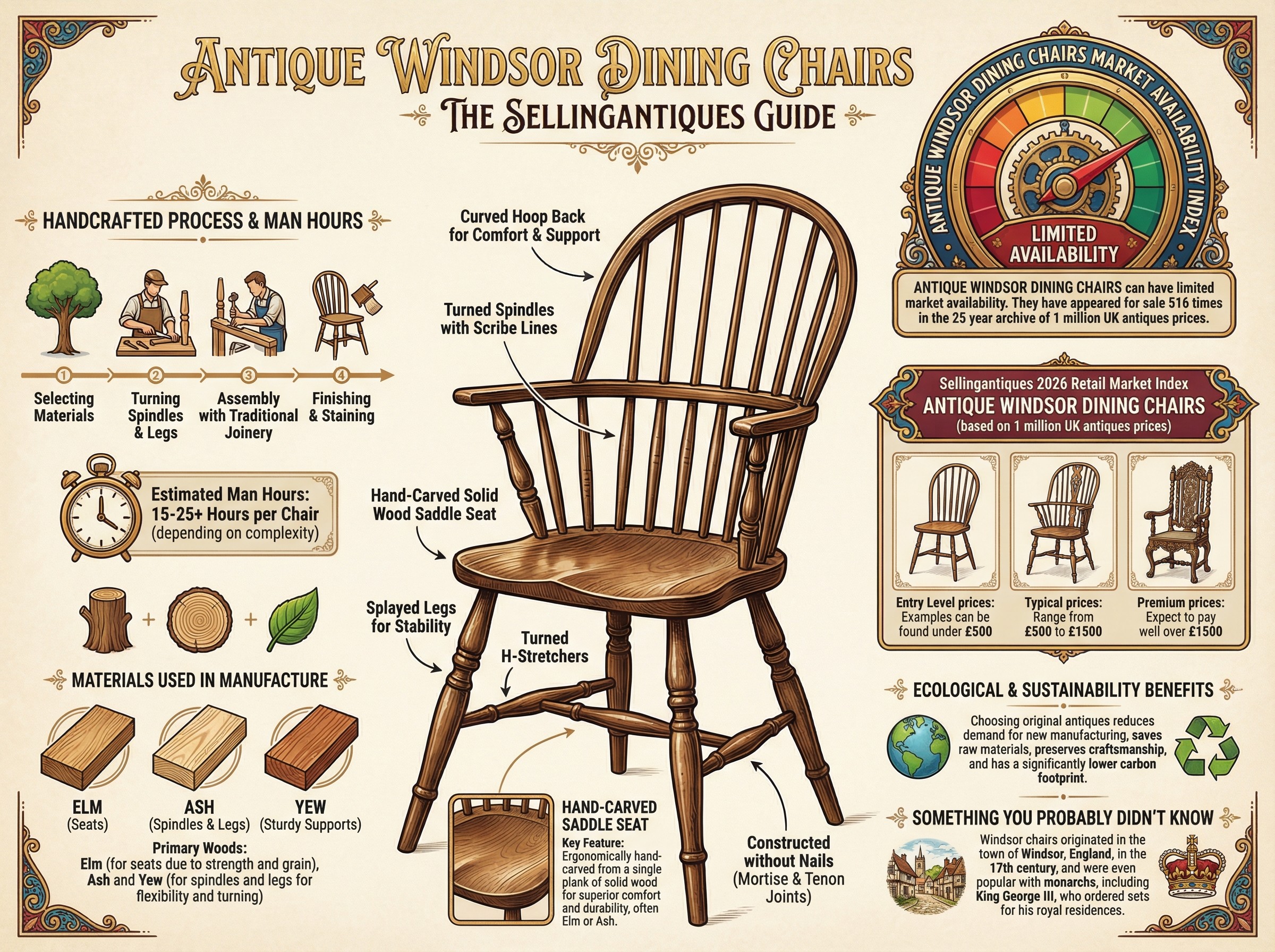 Antique Windsor Dining Chairs Guide Infographic