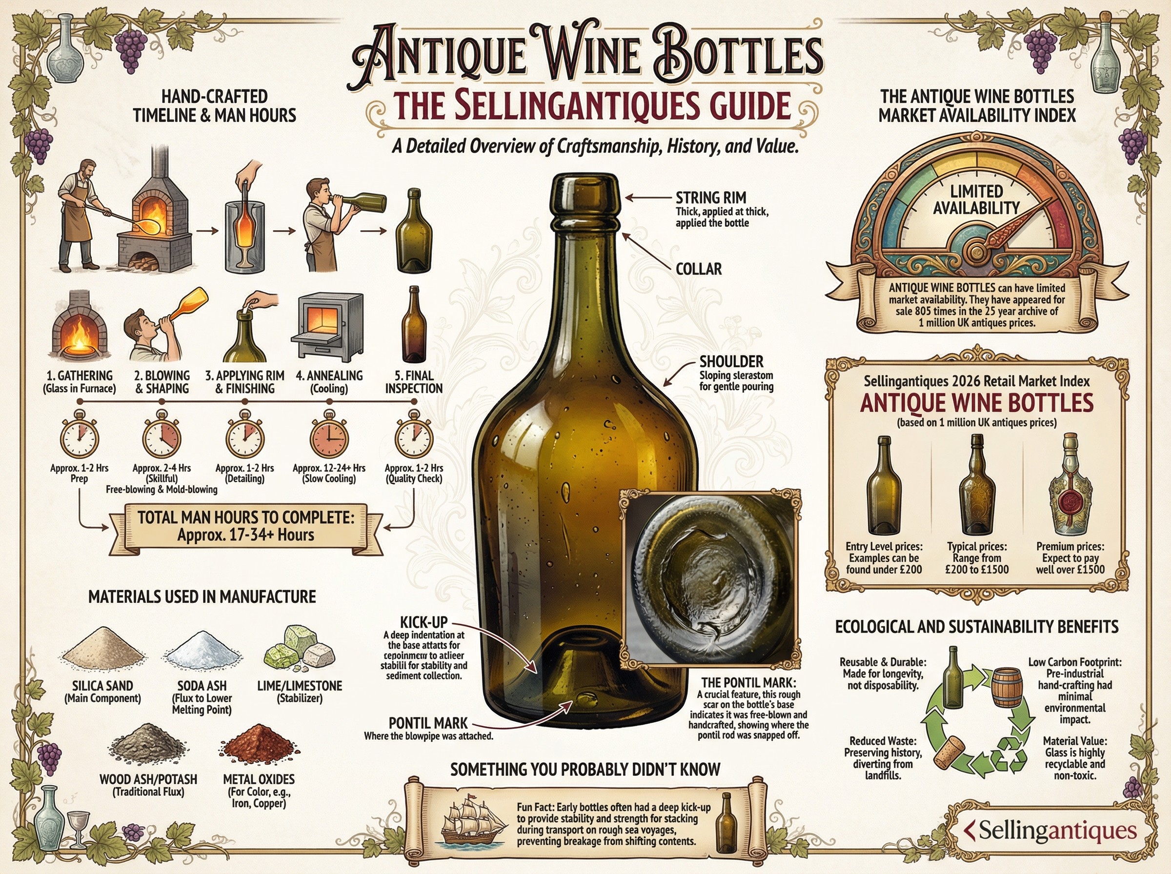 Antique Wine Bottles Guide Infographic