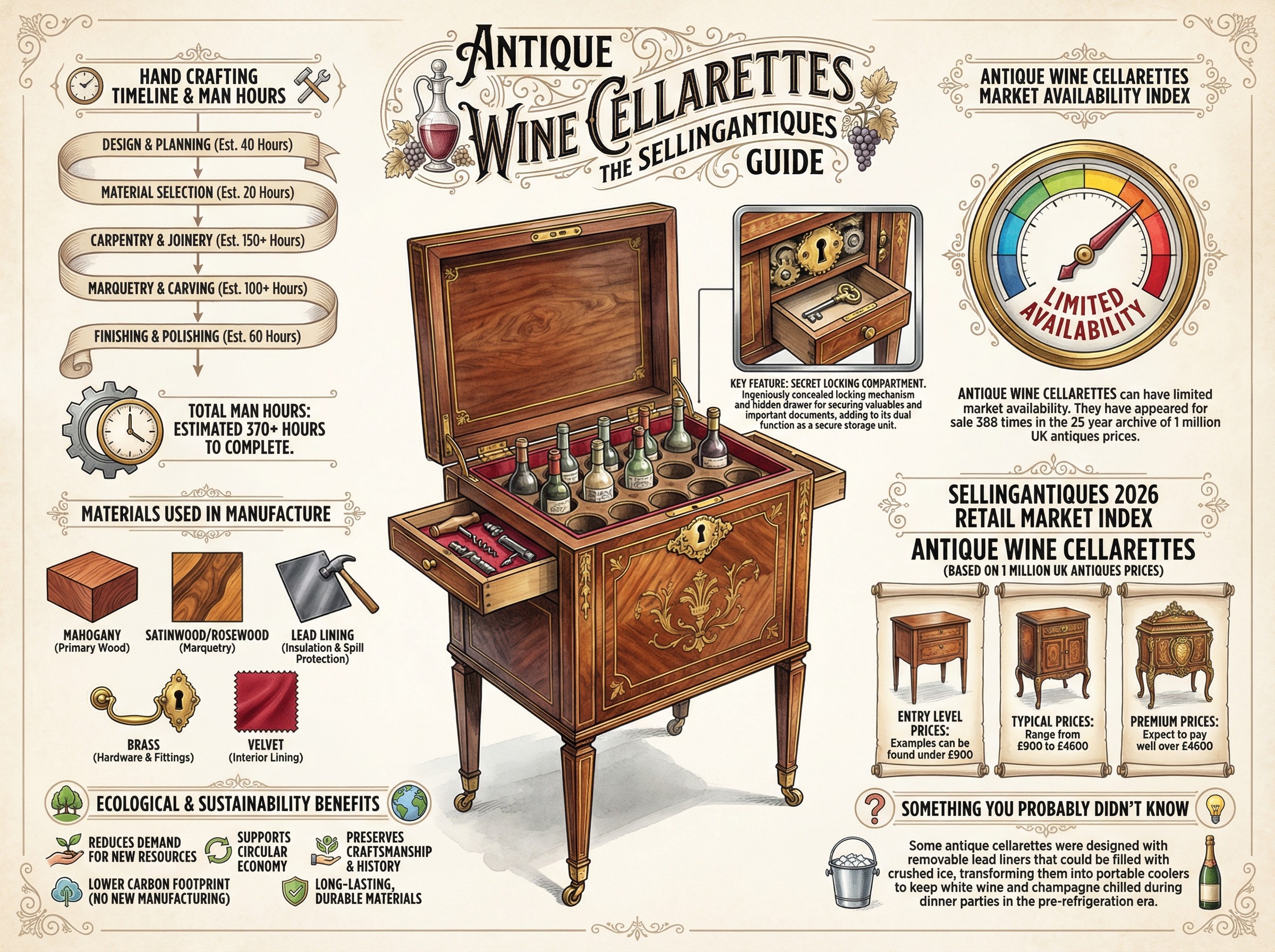 Antique Wine Cellarettes Guide Infographic