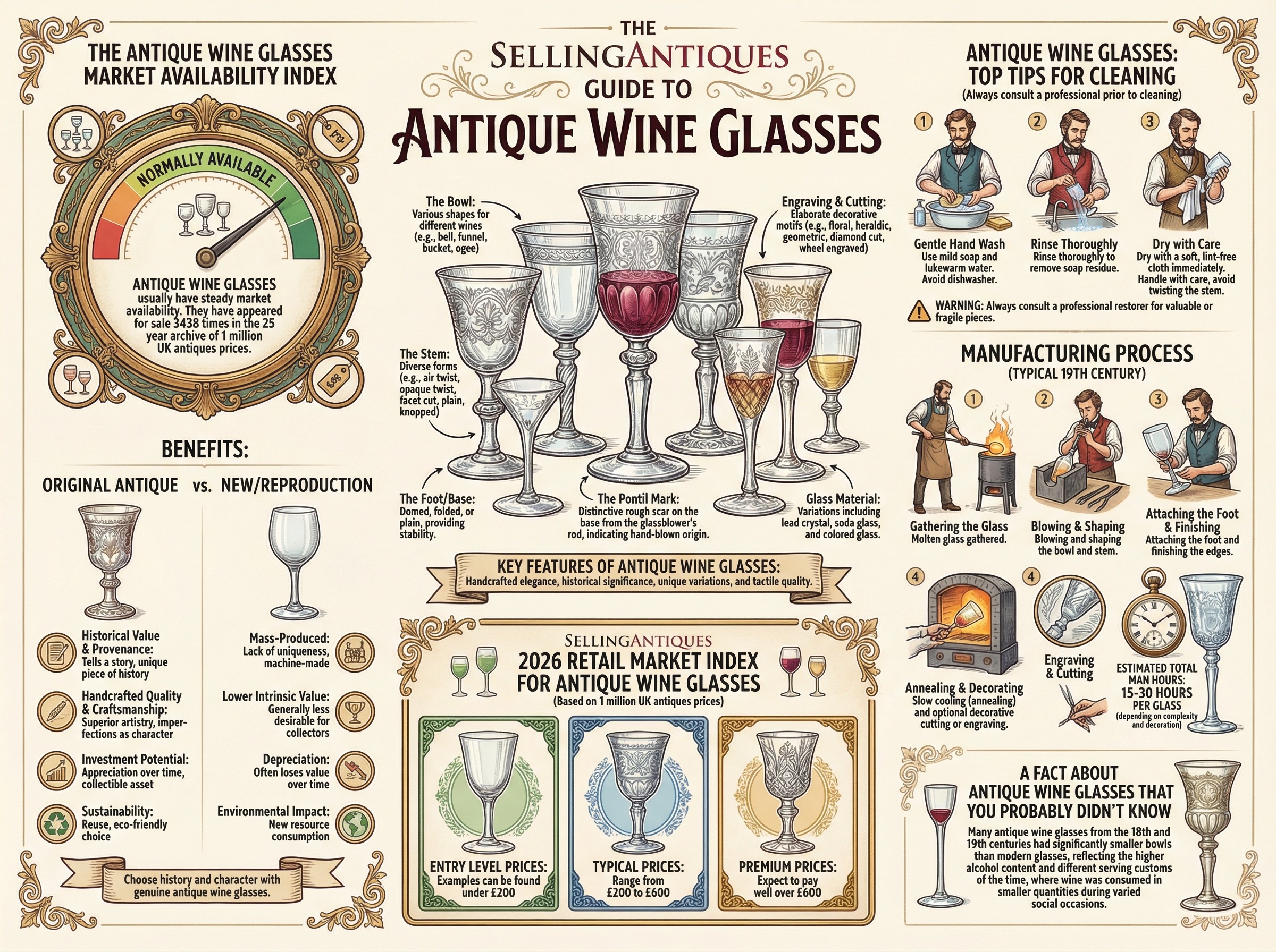 Antique Wine Glasses Guide Infographic