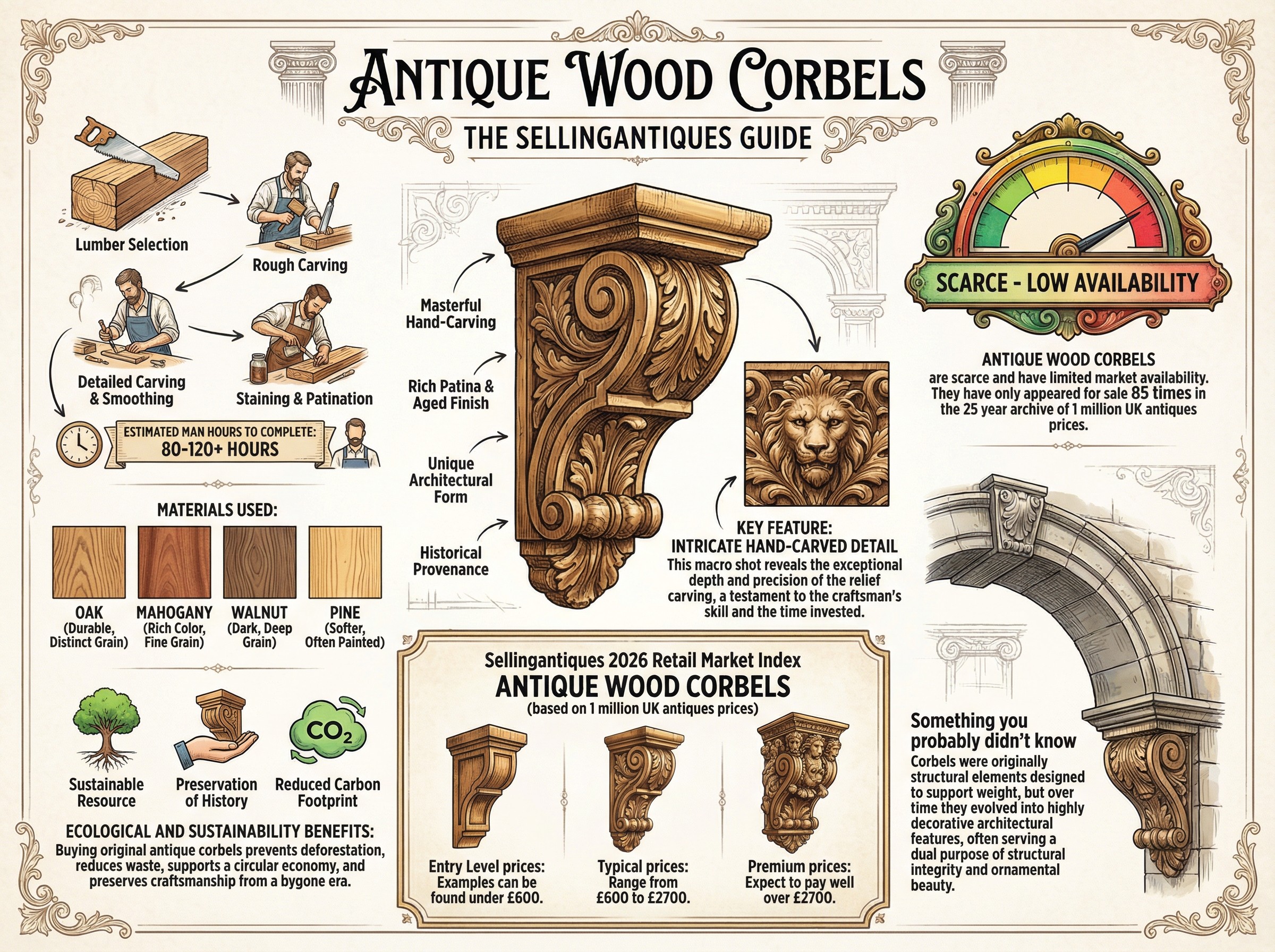 Antique Wood Corbels Guide Infographic
