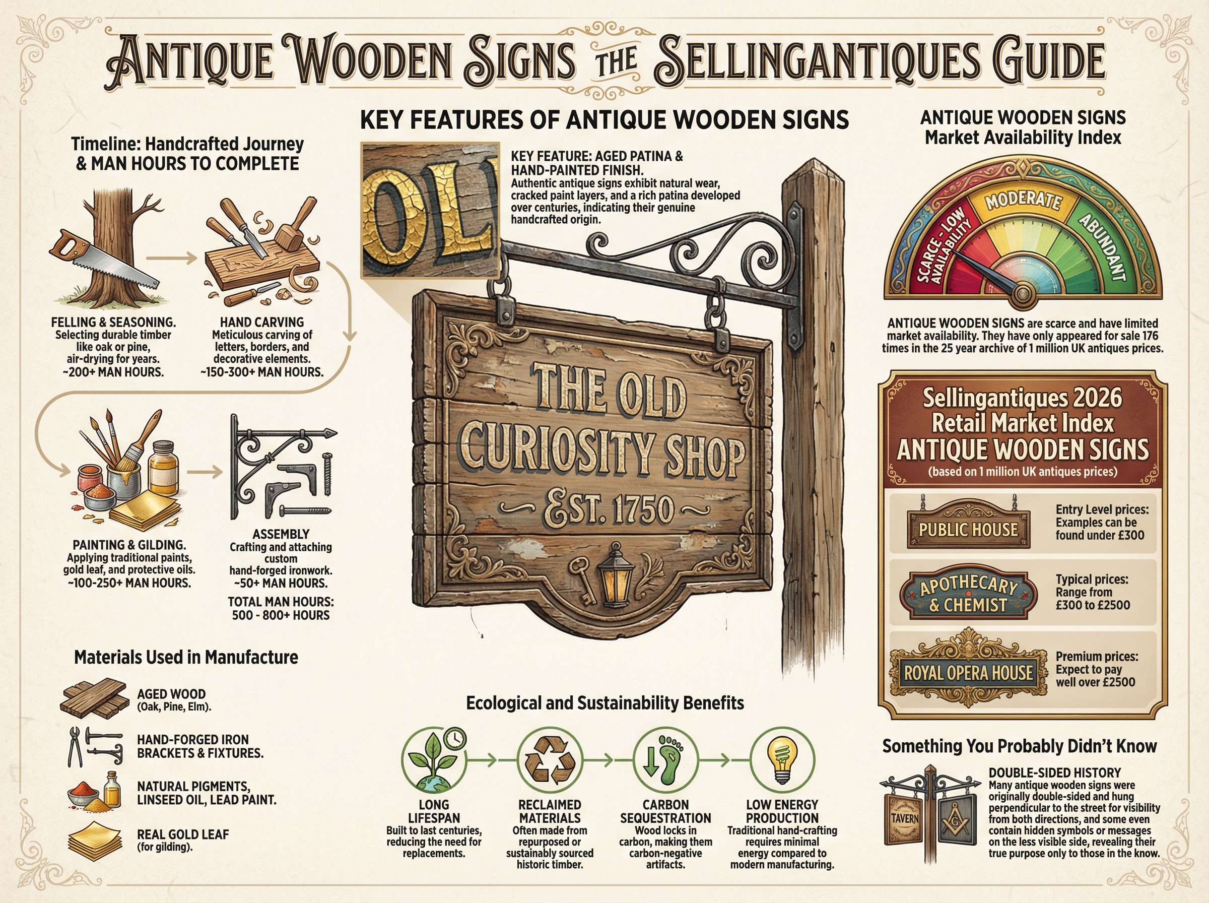 Antique Wooden Signs Guide Infographic