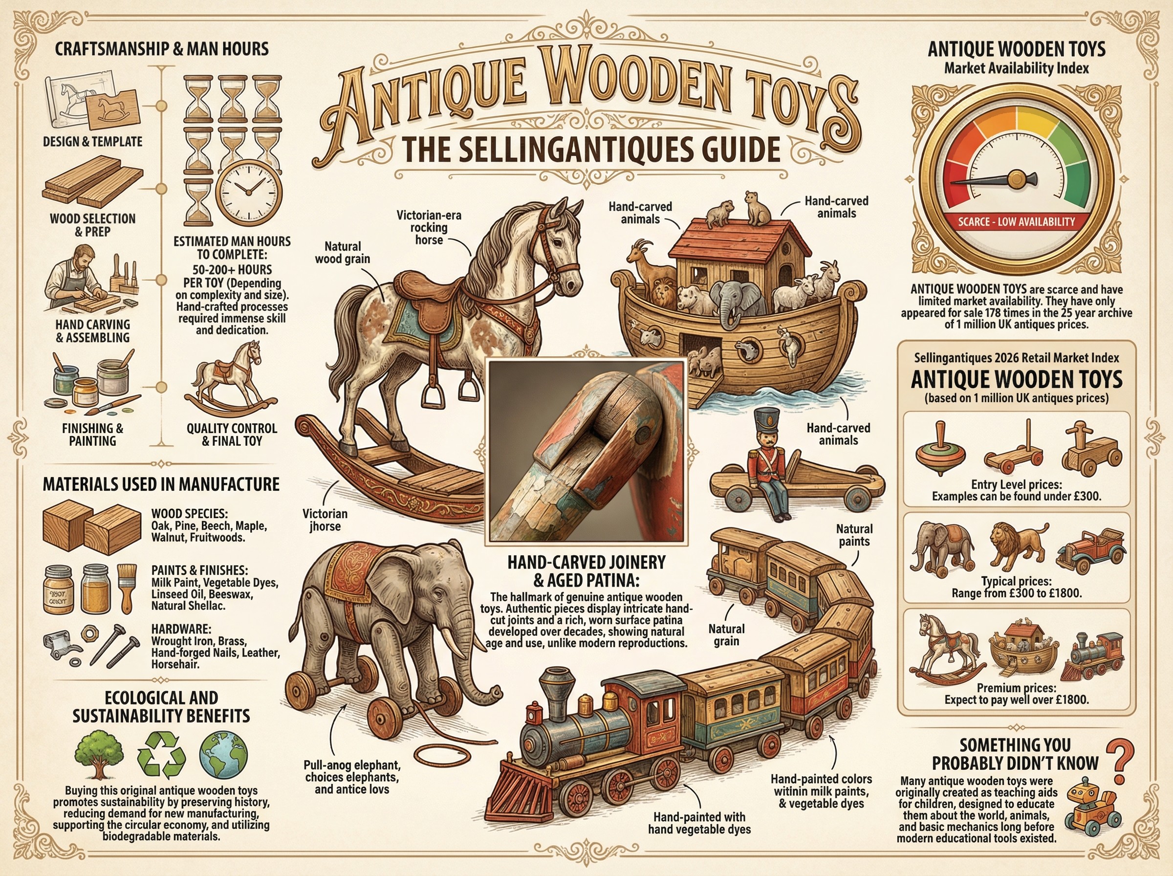 Antique Wooden Toys Guide Infographic