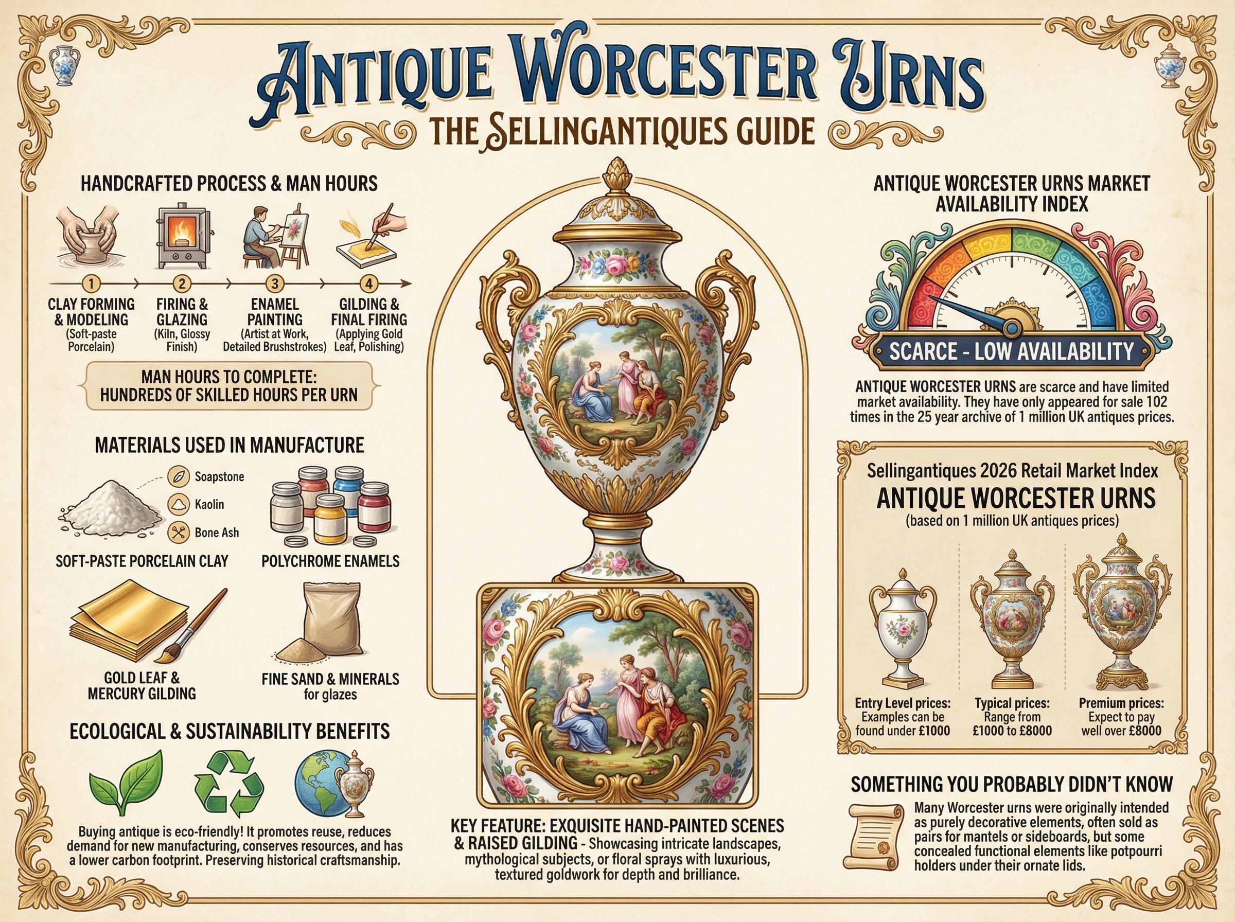 Antique Worcester Urns Guide Infographic